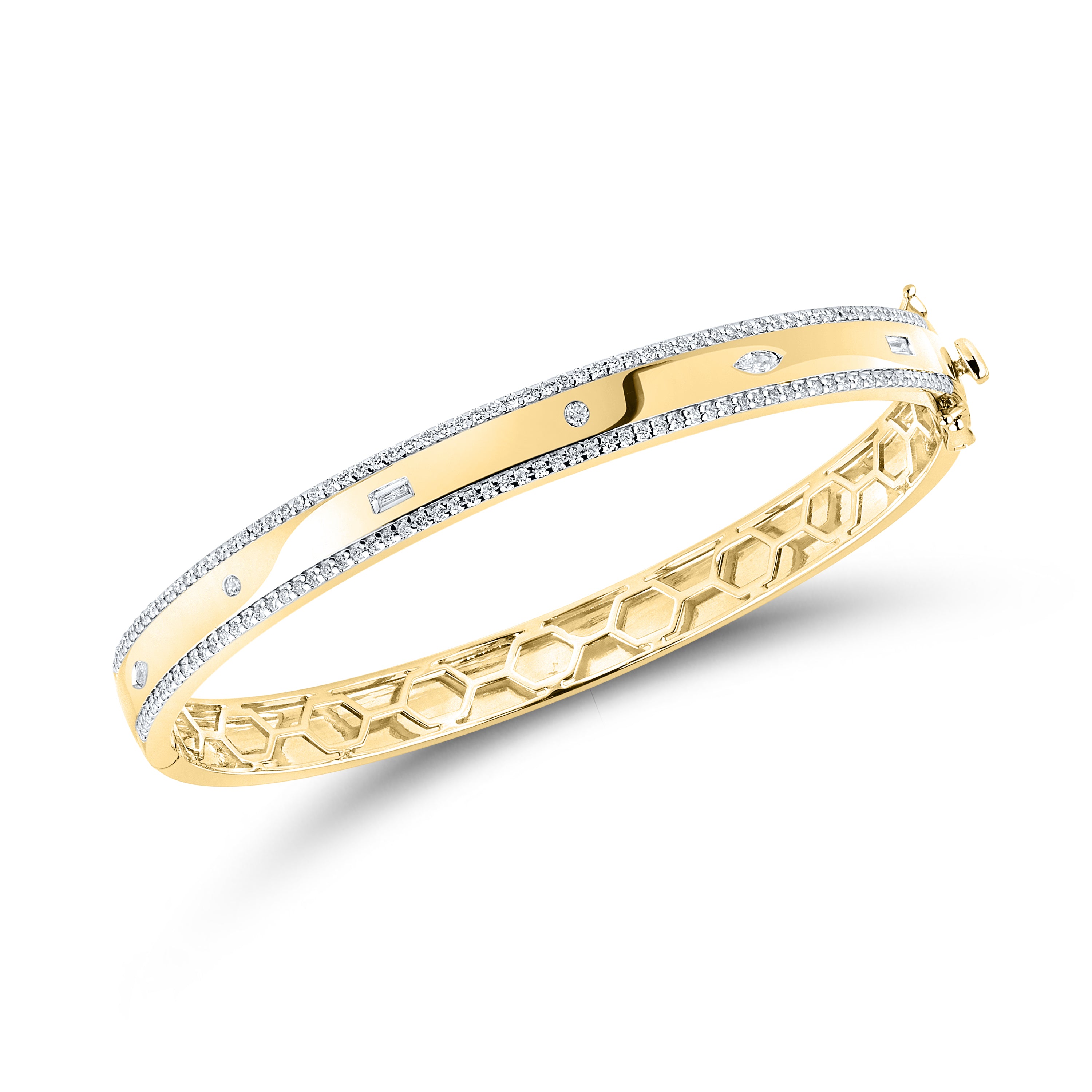14KT YELLOW GOLD LAB DIAMOND 1.00 CTW BANGLE