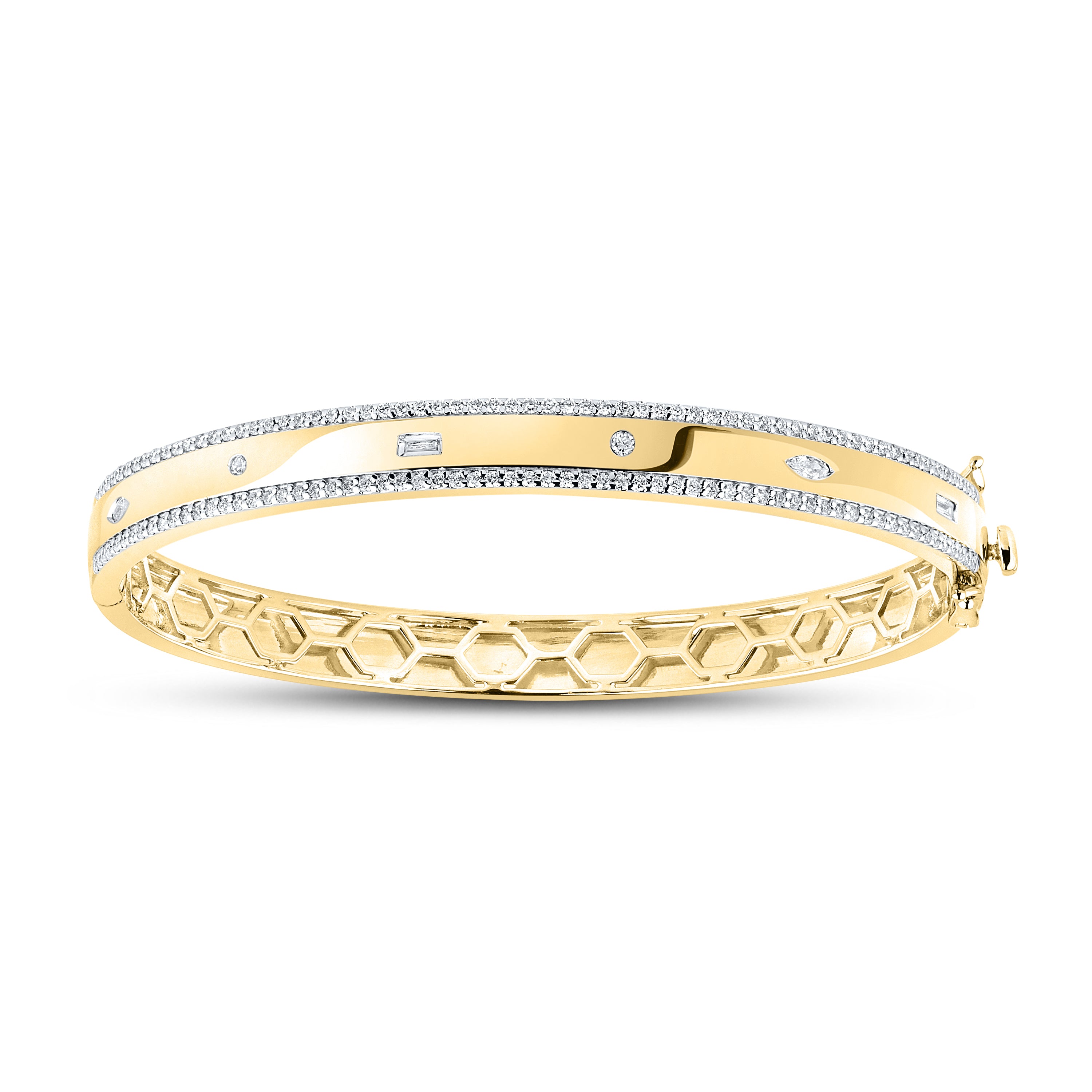 14KT YELLOW GOLD LAB DIAMOND 1.00 CTW BANGLE