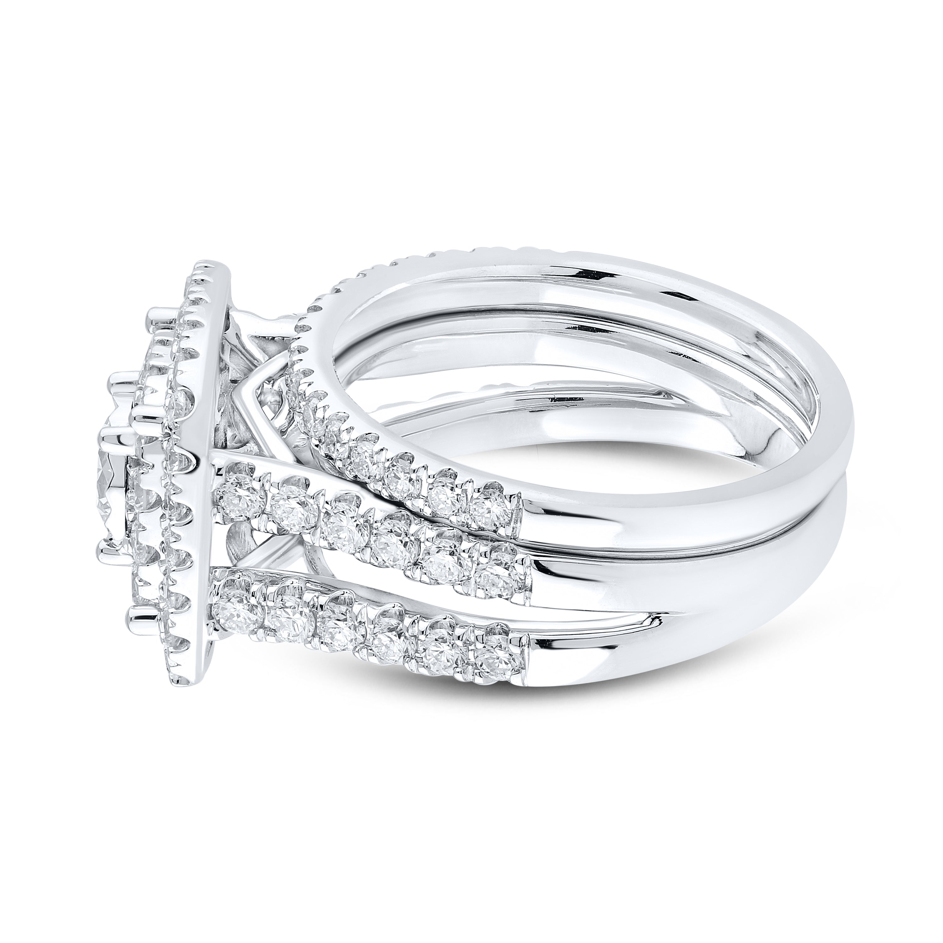 14KT WHITE GOLD 1.94 CTW LAB DIAMOND BRIDAL SET