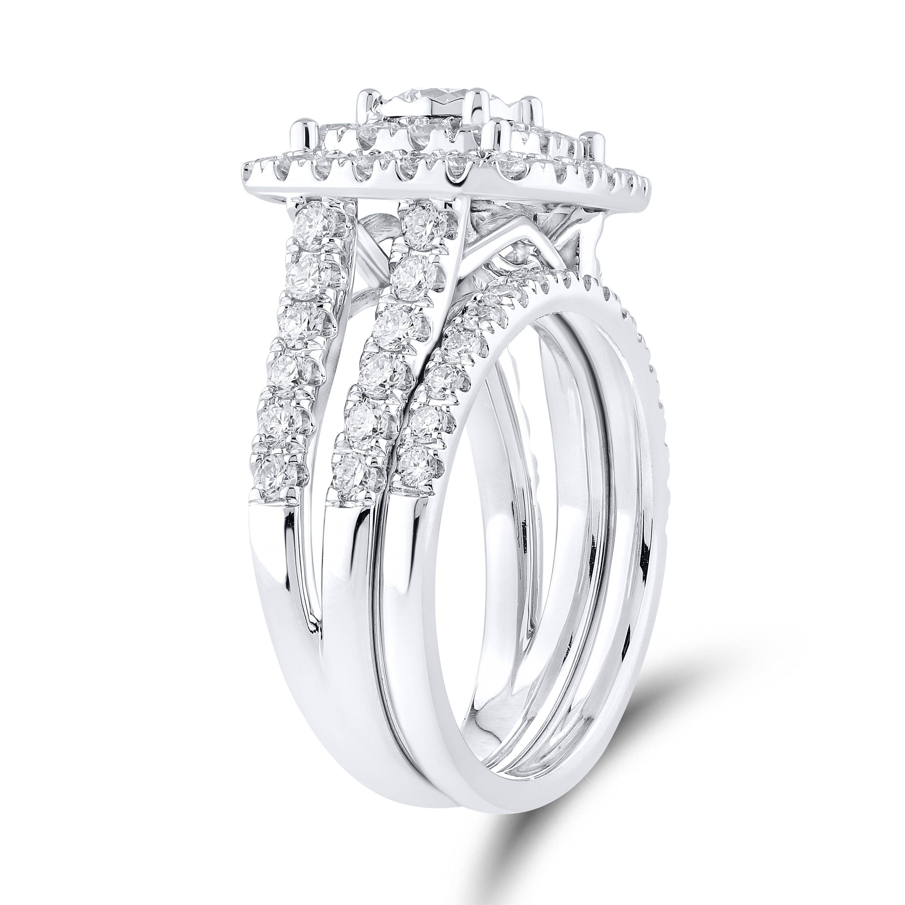 14KT WHITE GOLD 1.94 CTW LAB DIAMOND BRIDAL SET