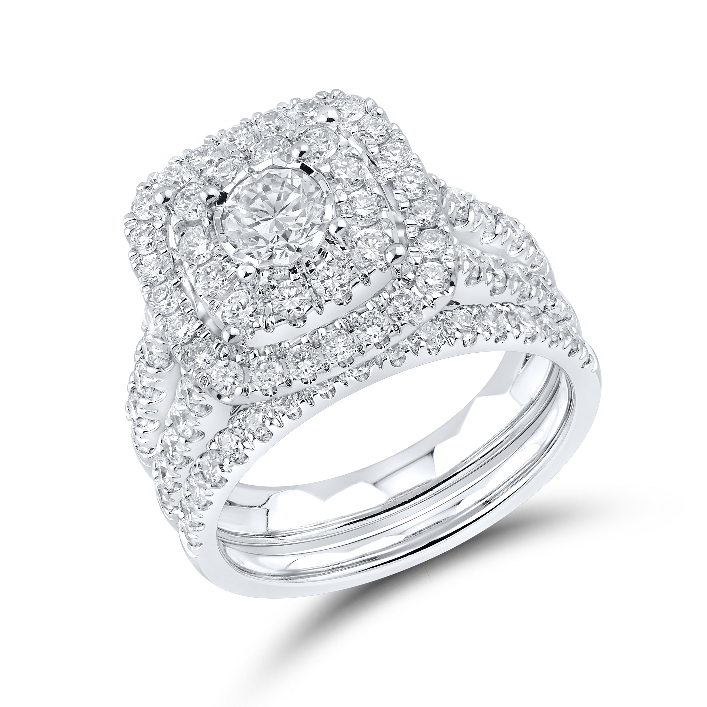 14KT WHITE GOLD 1.94 CTW LAB DIAMOND BRIDAL SET