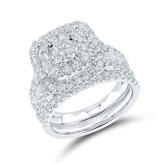 14KT WHITE GOLD 1.94 CTW LAB DIAMOND BRIDAL SET