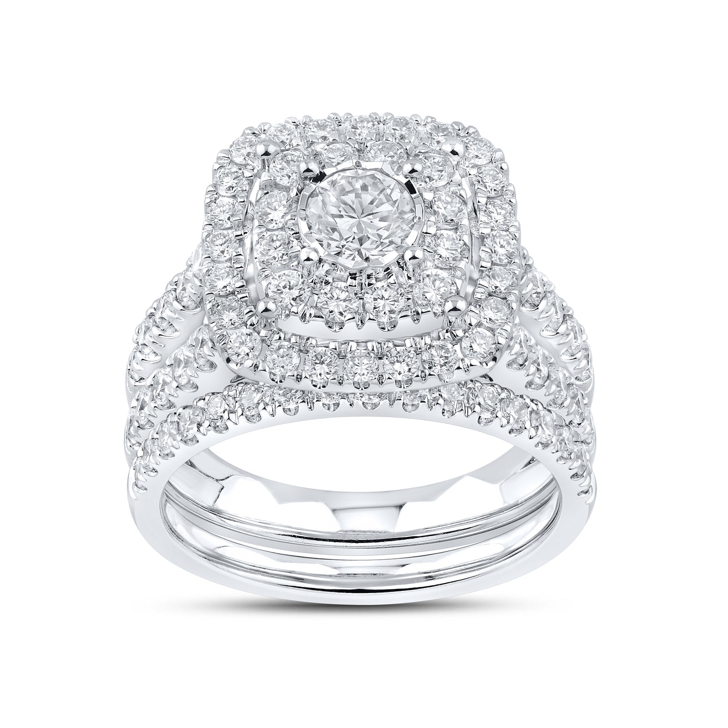 14KT WHITE GOLD 1.94 CTW LAB DIAMOND BRIDAL SET