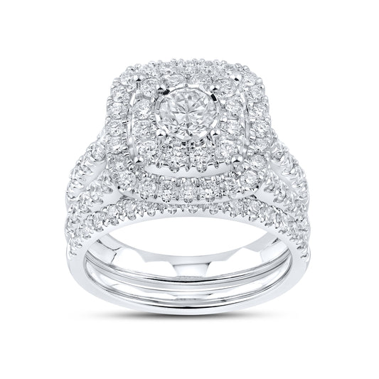 14KT WHITE GOLD 1.94 CTW LAB DIAMOND BRIDAL SET