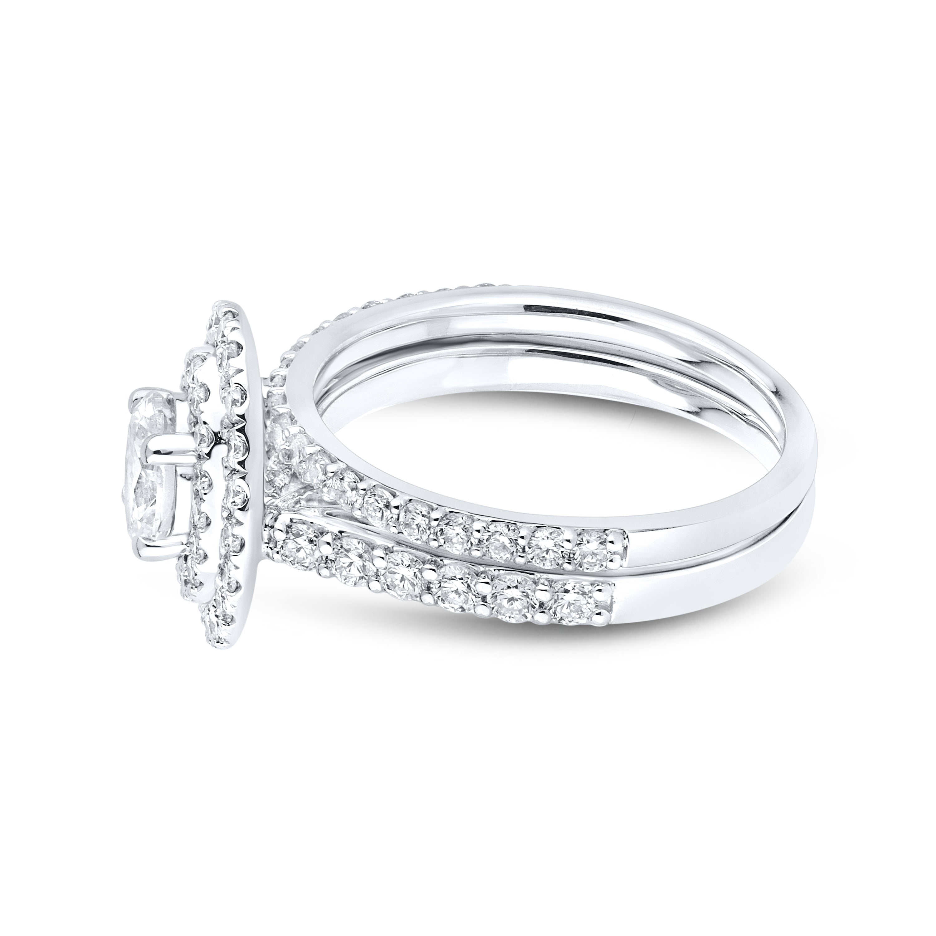 14KT WHITE GOLD 1.67 CTW LAB DIAMOND BRIDAL SET