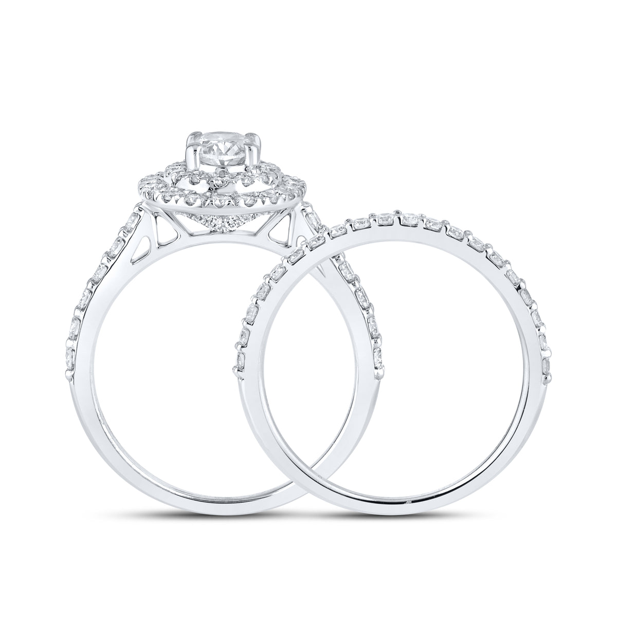 14KT WHITE GOLD 1.67 CTW LAB DIAMOND BRIDAL SET