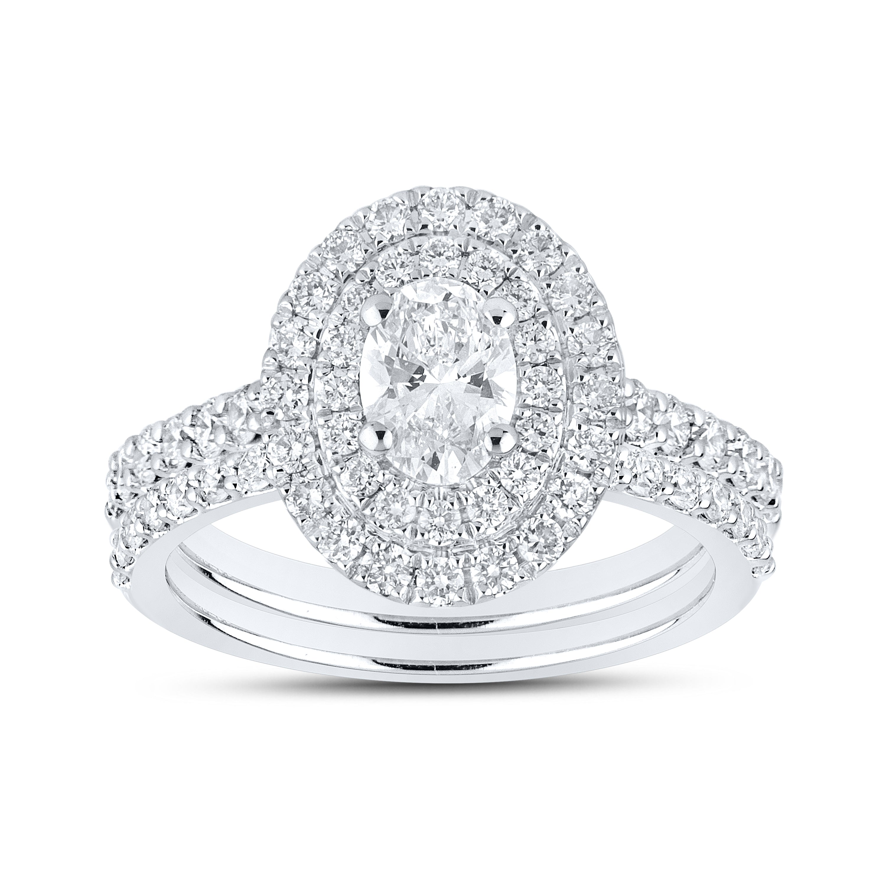14KT WHITE GOLD 1.67 CTW LAB DIAMOND BRIDAL SET