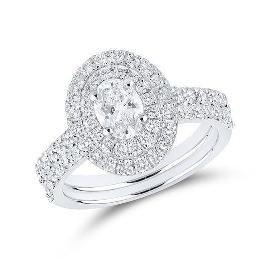 14KT WHITE GOLD 1.67 CTW LAB DIAMOND BRIDAL SET
