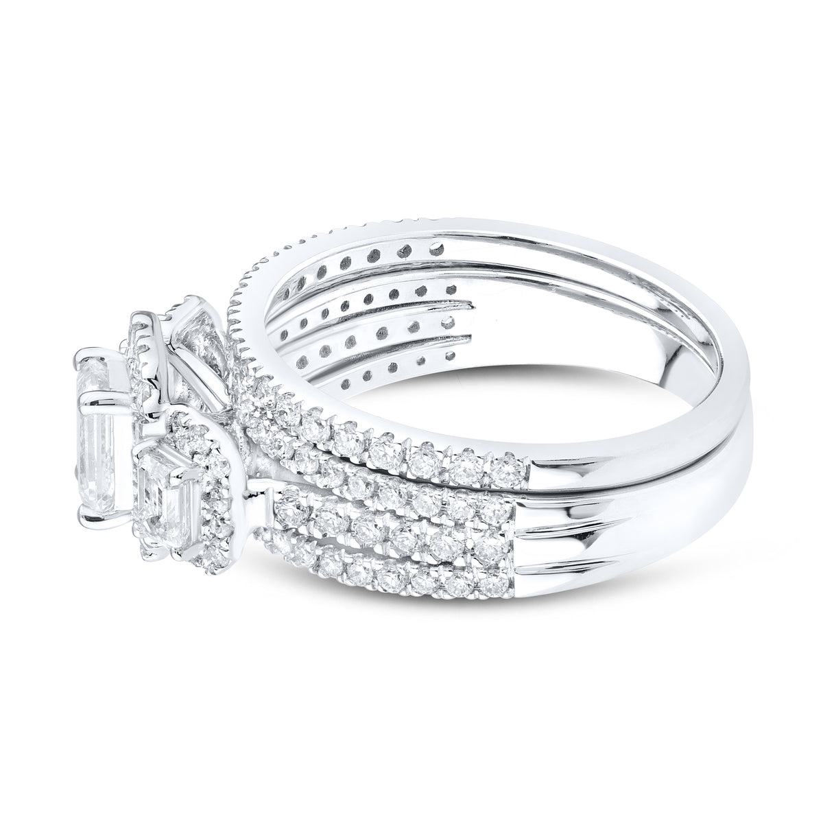 14k white gold 1.87 CTW Lab Diamond Bridal ring set