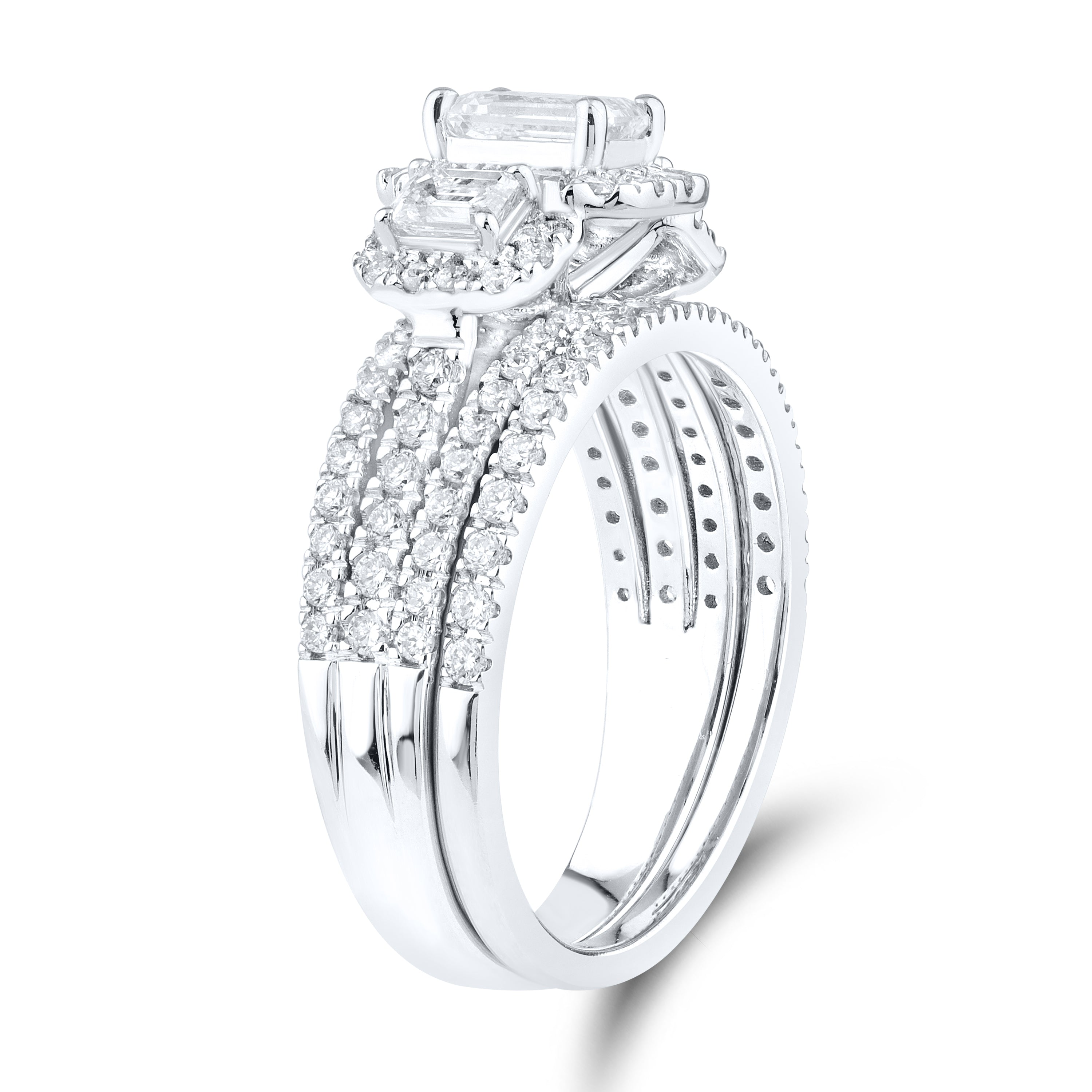 14k white gold 1.87 CTW Lab Diamond Bridal ring set