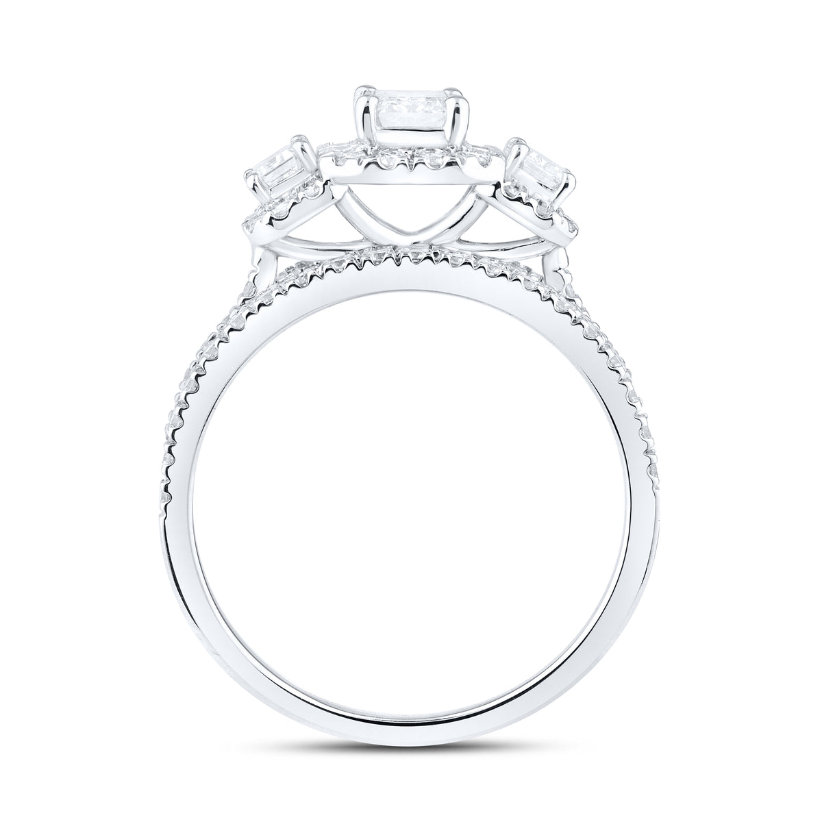 14k white gold 1.87 CTW Lab Diamond Bridal ring set
