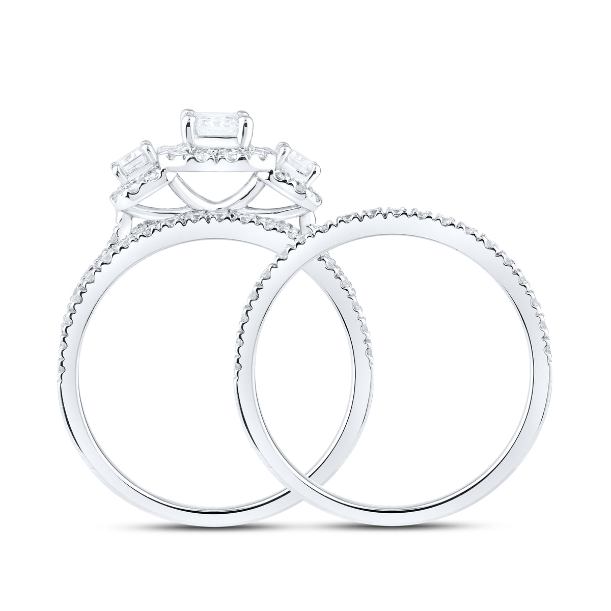 14k white gold 1.87 CTW Lab Diamond Bridal ring set