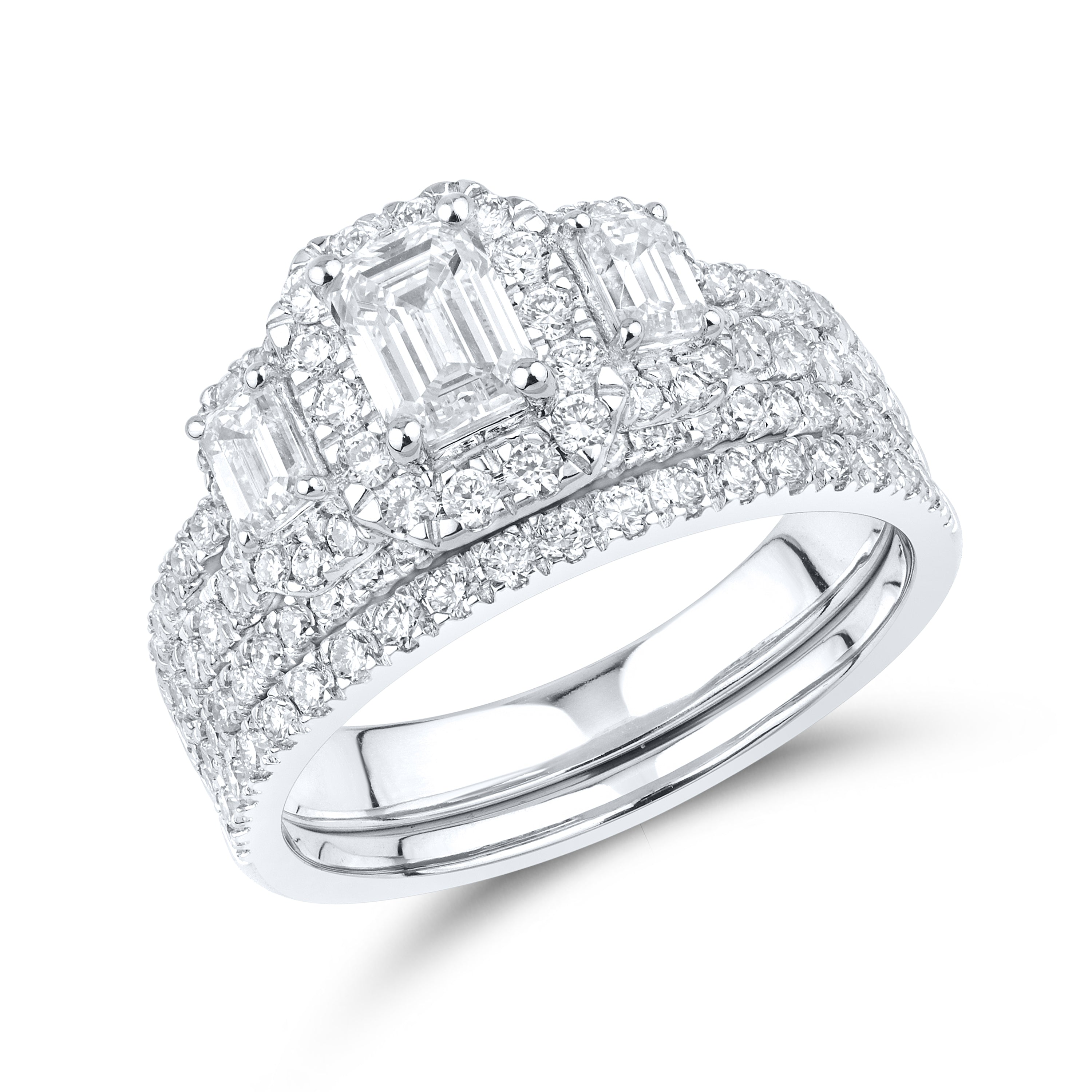 14k white gold 1.87 CTW Lab Diamond Bridal ring set