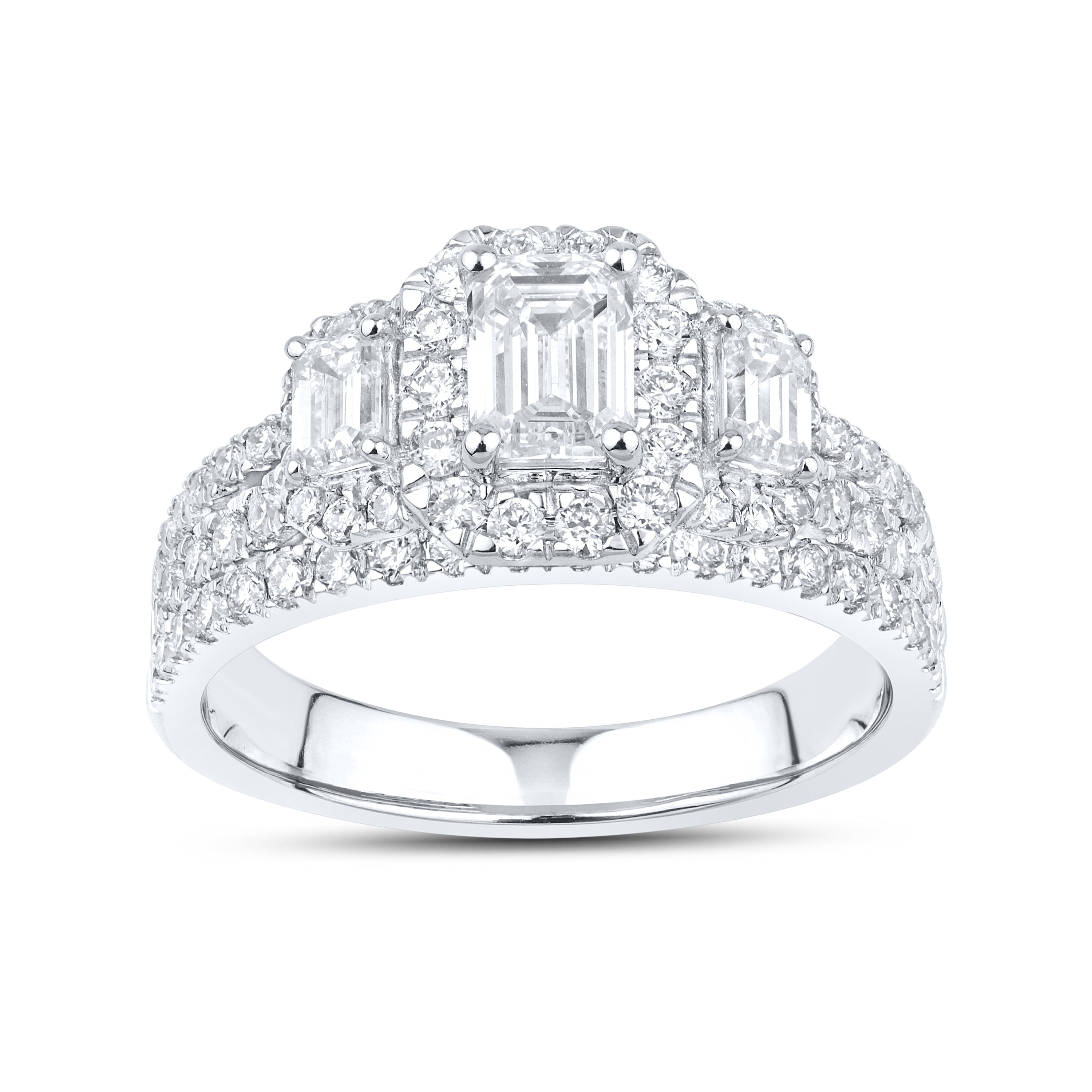 14k white gold 1.87 CTW Lab Diamond Bridal ring set