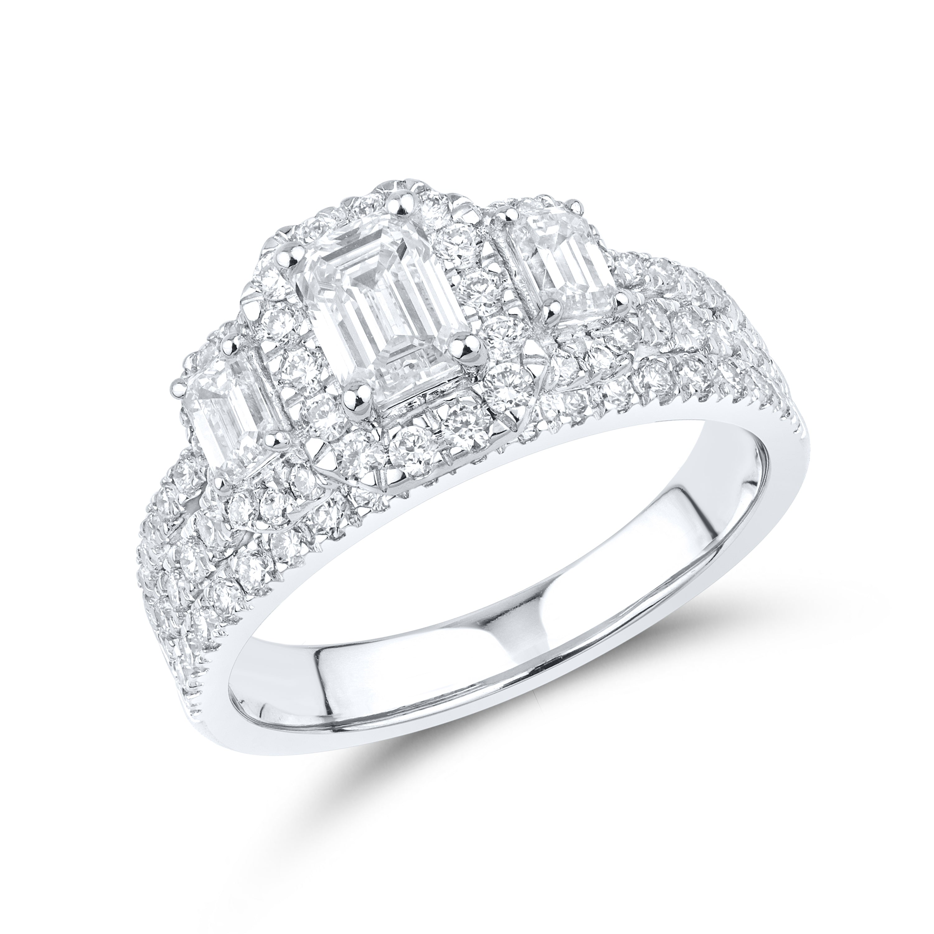 14k white gold 1.87 CTW Lab Diamond Bridal ring set