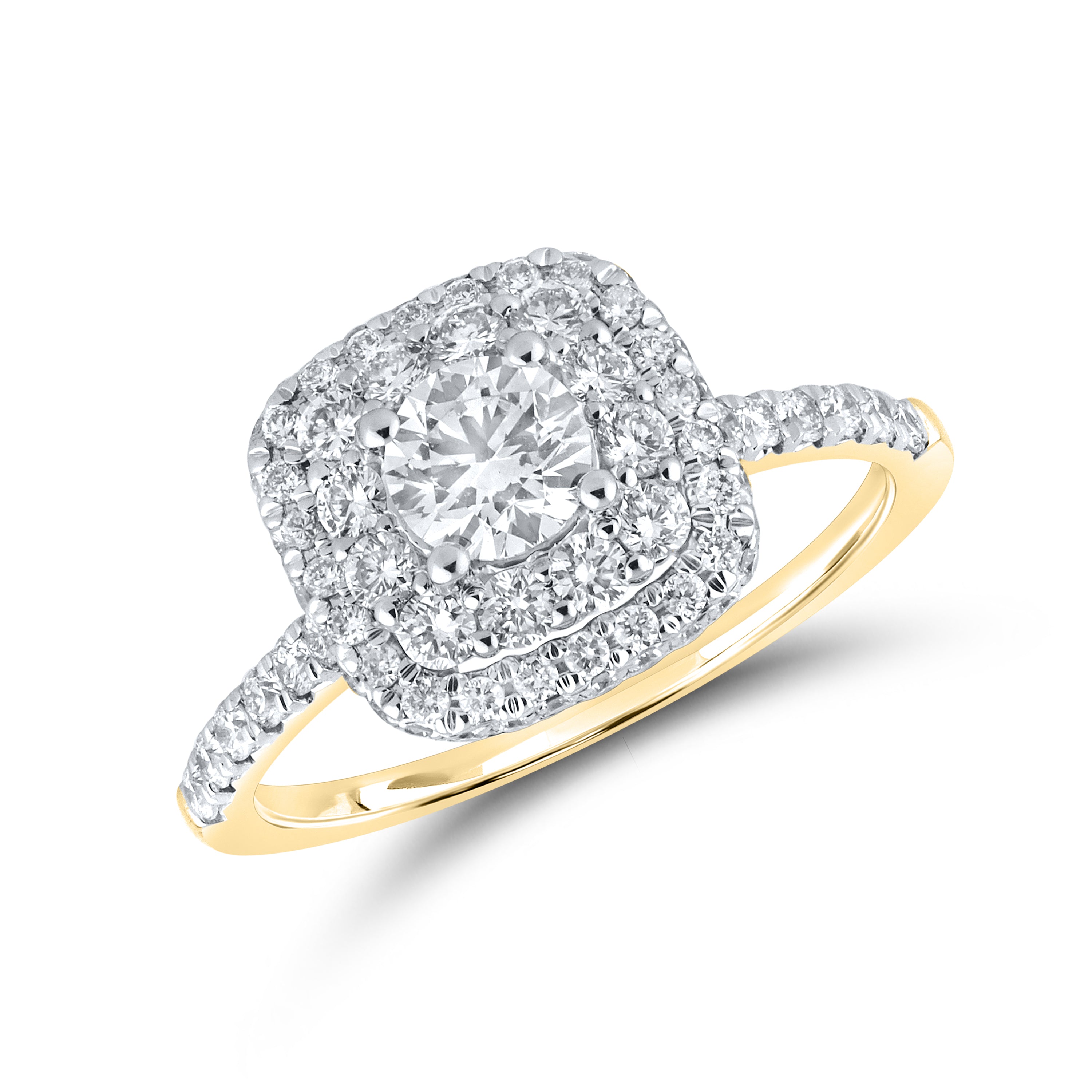 10KT YELLOW GOLD 1.54 CTW LAB DIAMOND BRIDAL RING SET