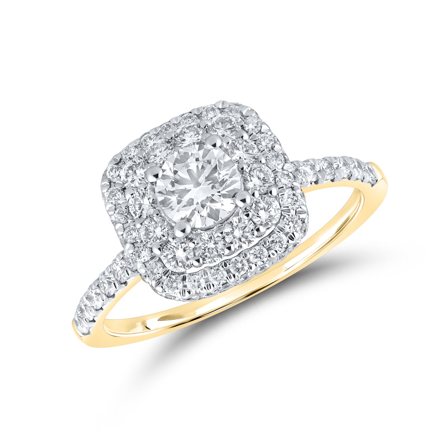 10KT YELLOW GOLD 1.54 CTW LAB DIAMOND BRIDAL RING SET