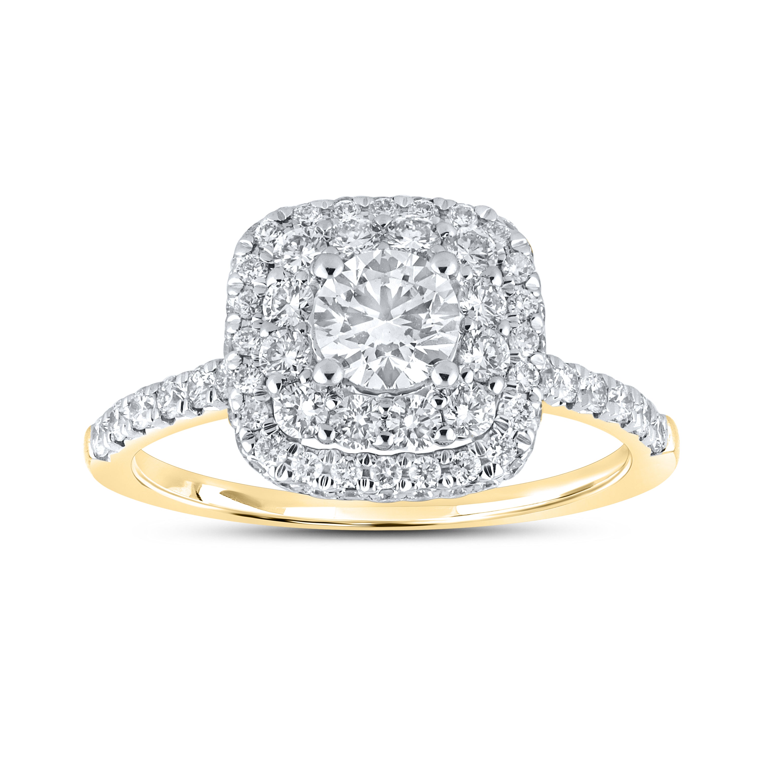 10KT YELLOW GOLD 1.54 CTW LAB DIAMOND BRIDAL RING SET