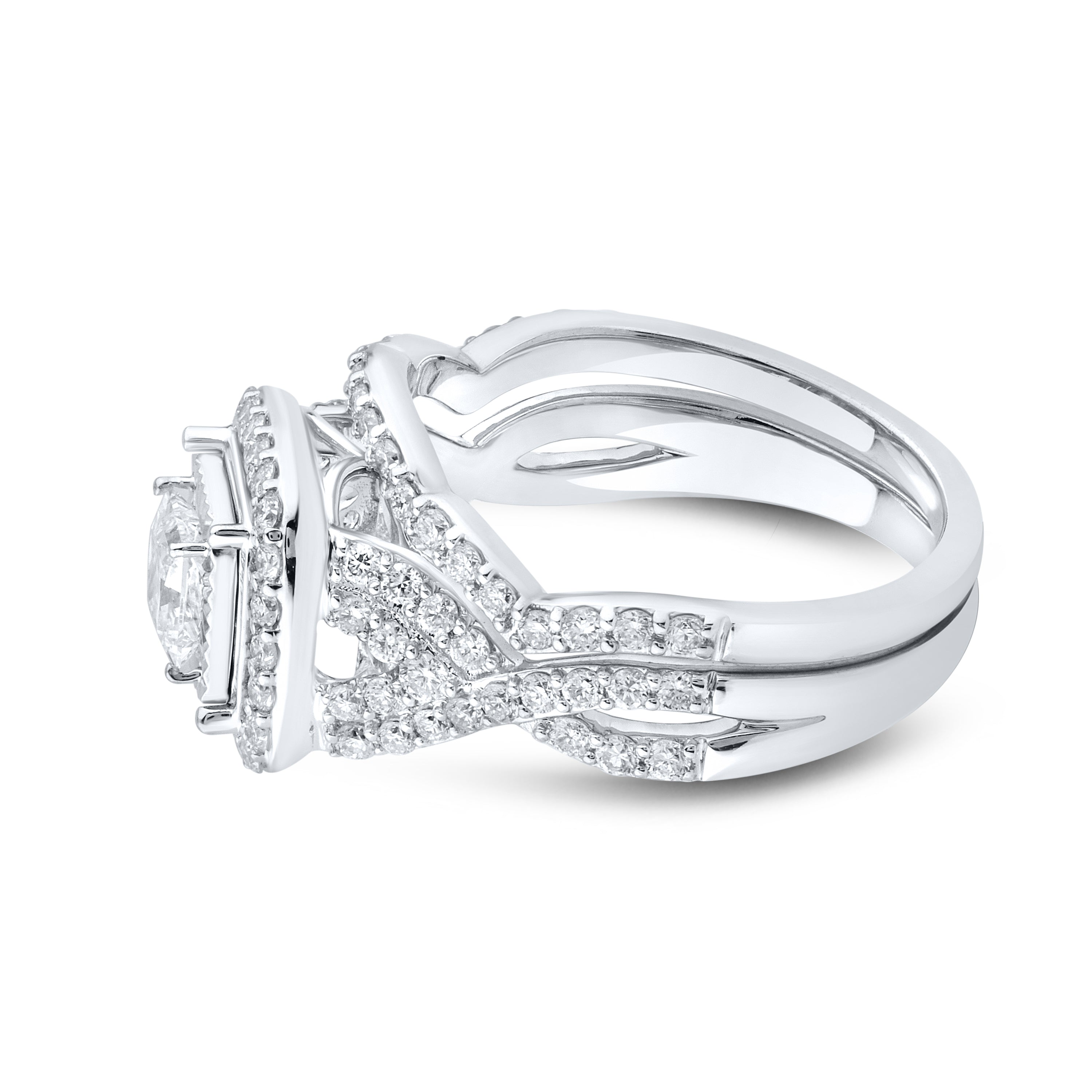 14KT WHITE GOLD 1.41 CTW LAB DIAMOND BRIDAL SET