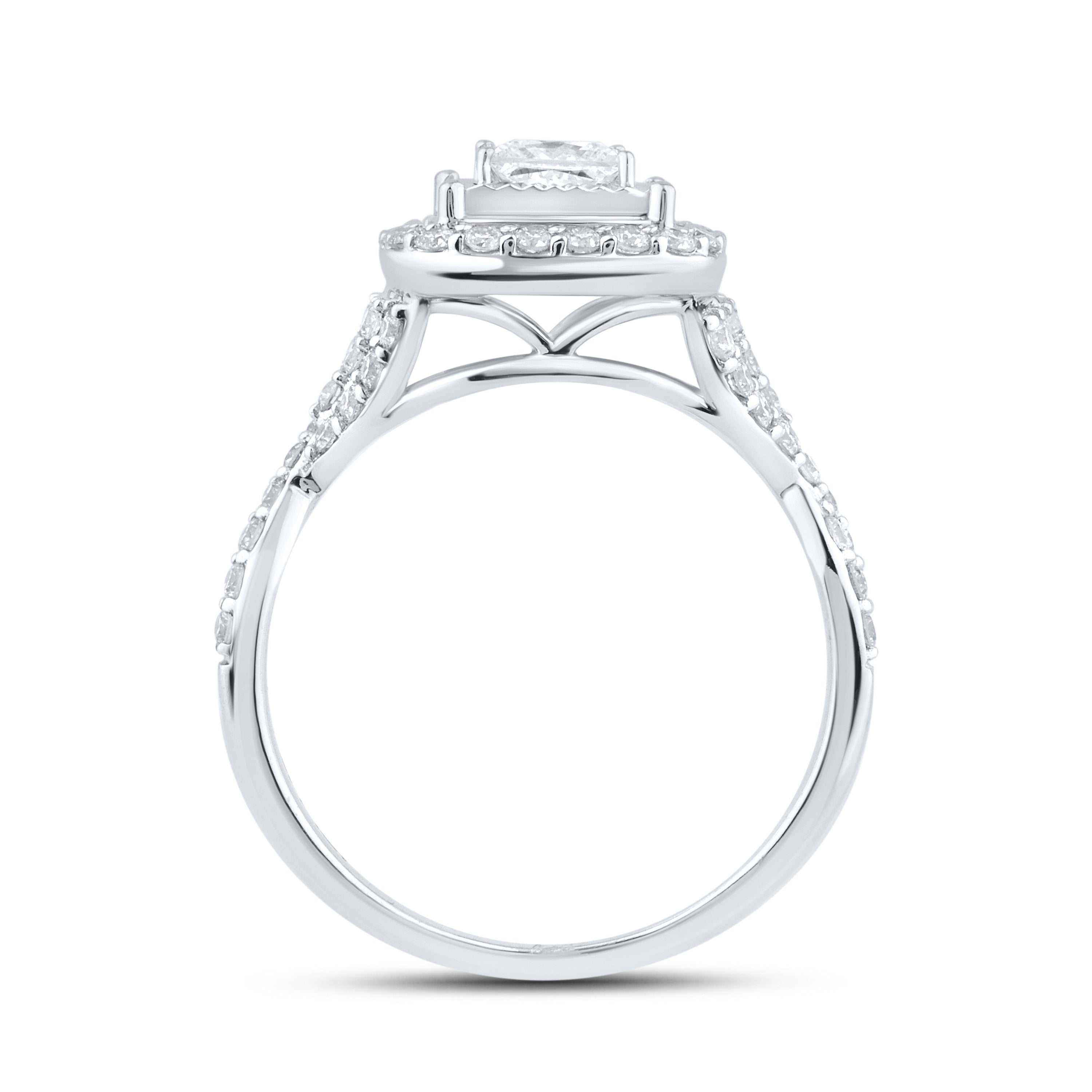 14kt White Gold 1.41 CTW Lab Diamond Engagement Ring Set