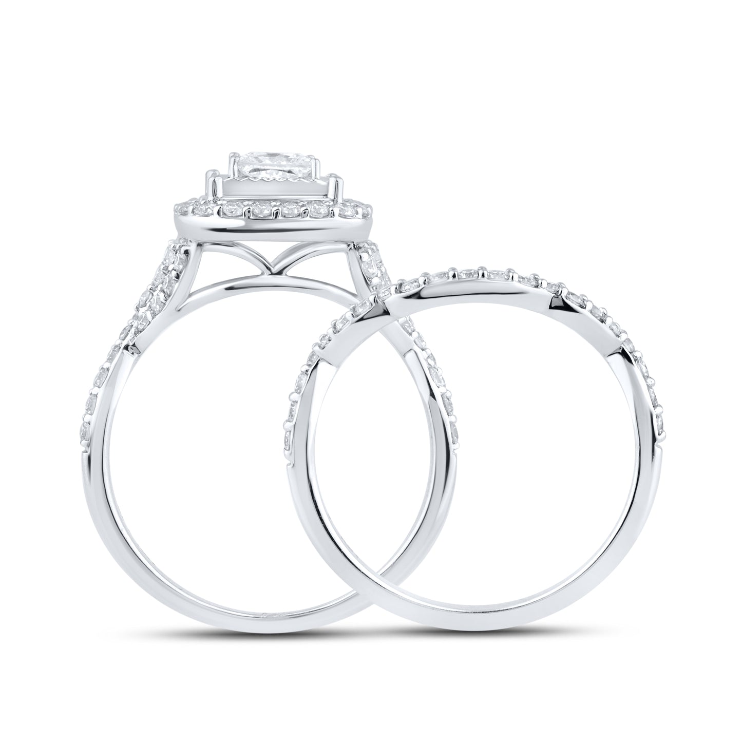 14kt White Gold 1.41 CTW Lab Diamond Engagement Ring Set