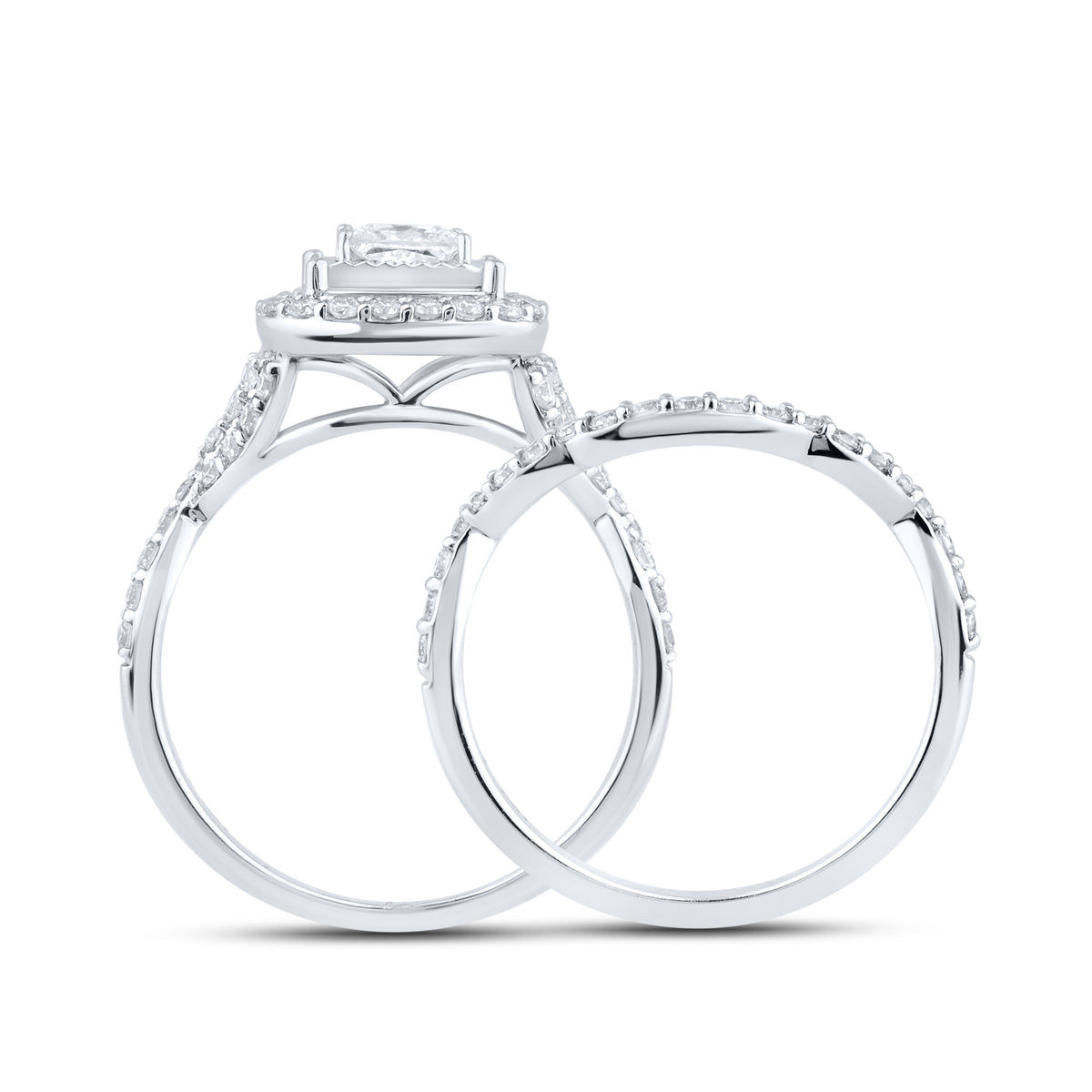 14KT WHITE GOLD 1.41 CTW LAB DIAMOND BRIDAL SET