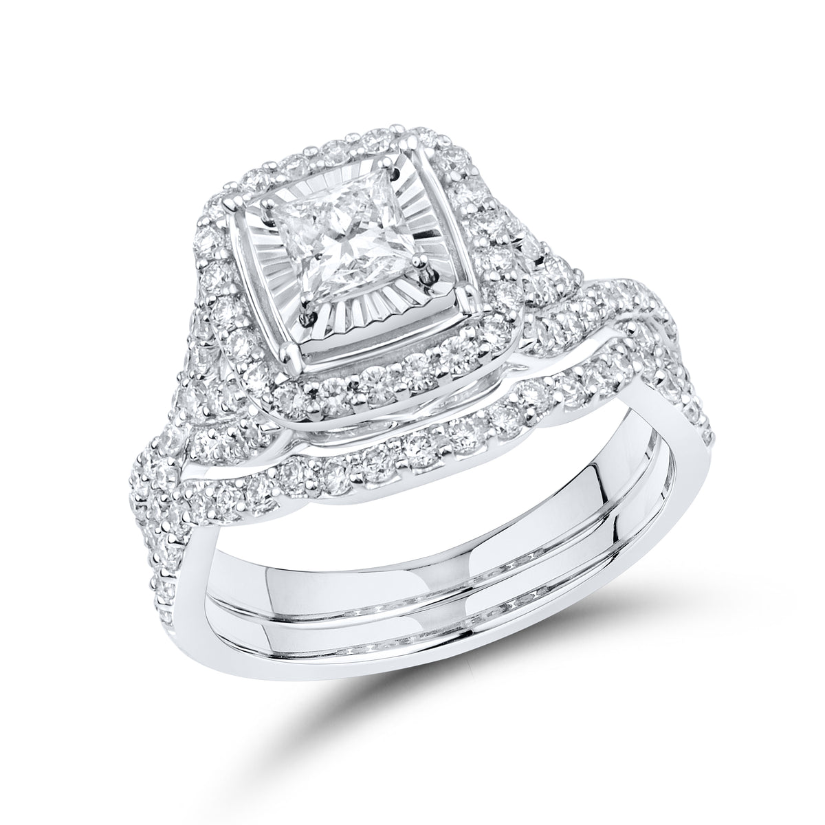 14KT WHITE GOLD 1.41 CTW LAB DIAMOND BRIDAL SET