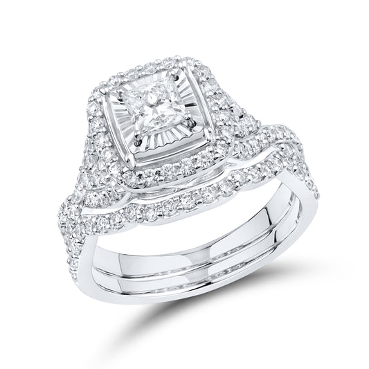 14KT WHITE GOLD 1.41 CTW LAB DIAMOND BRIDAL SET