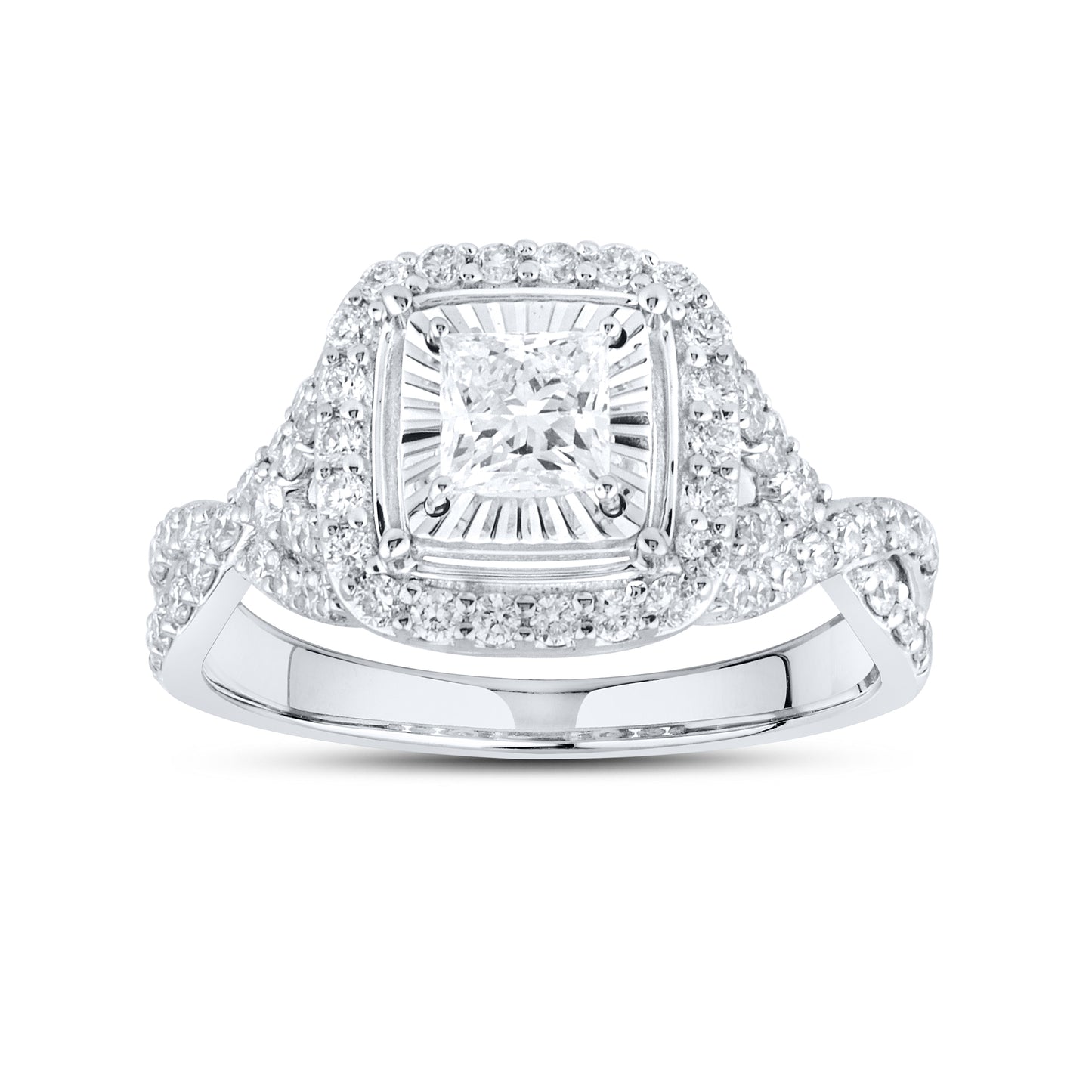 14kt White Gold 1.41 CTW Lab Diamond Engagement Ring Set