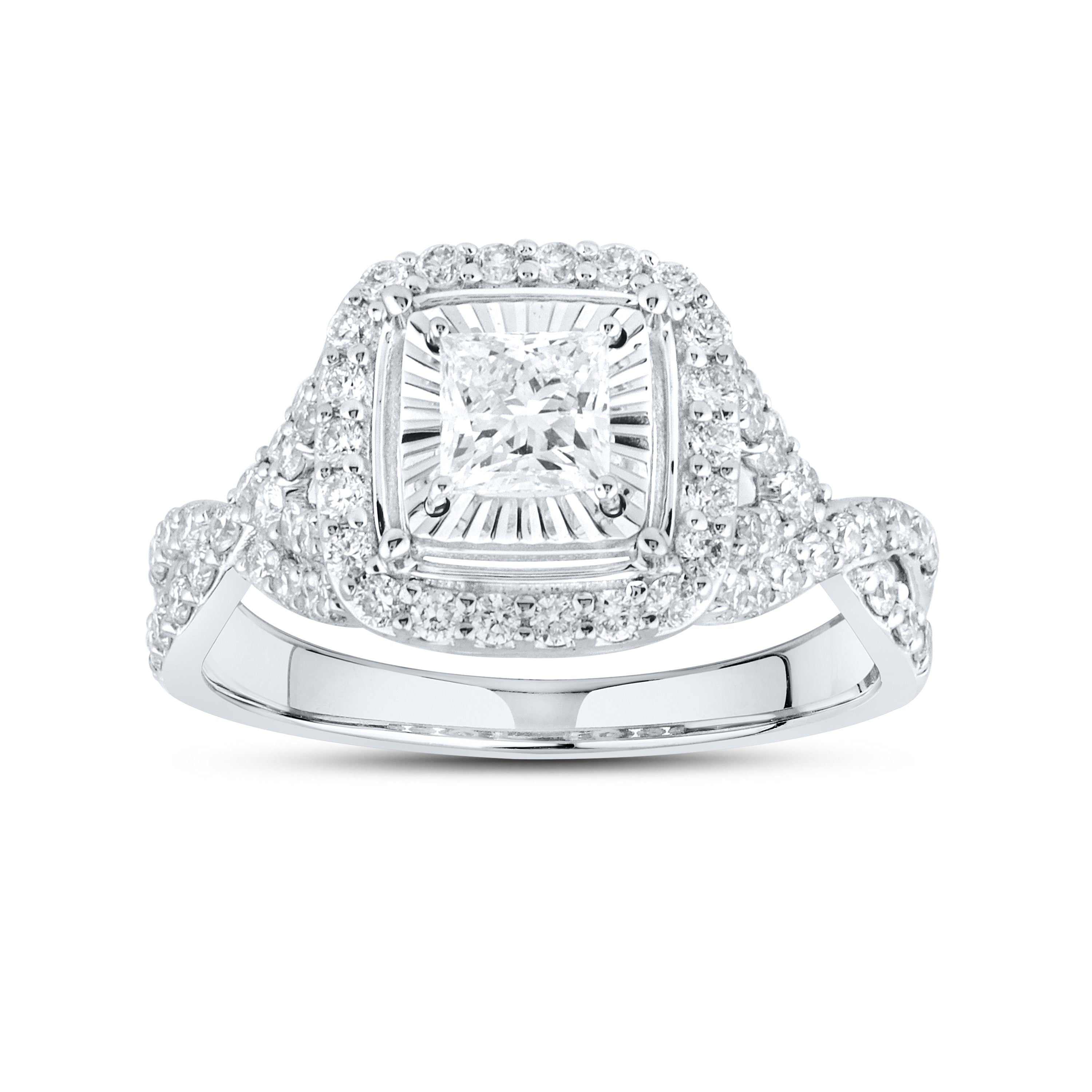 14KT WHITE GOLD 1.41 CTW LAB DIAMOND BRIDAL SET