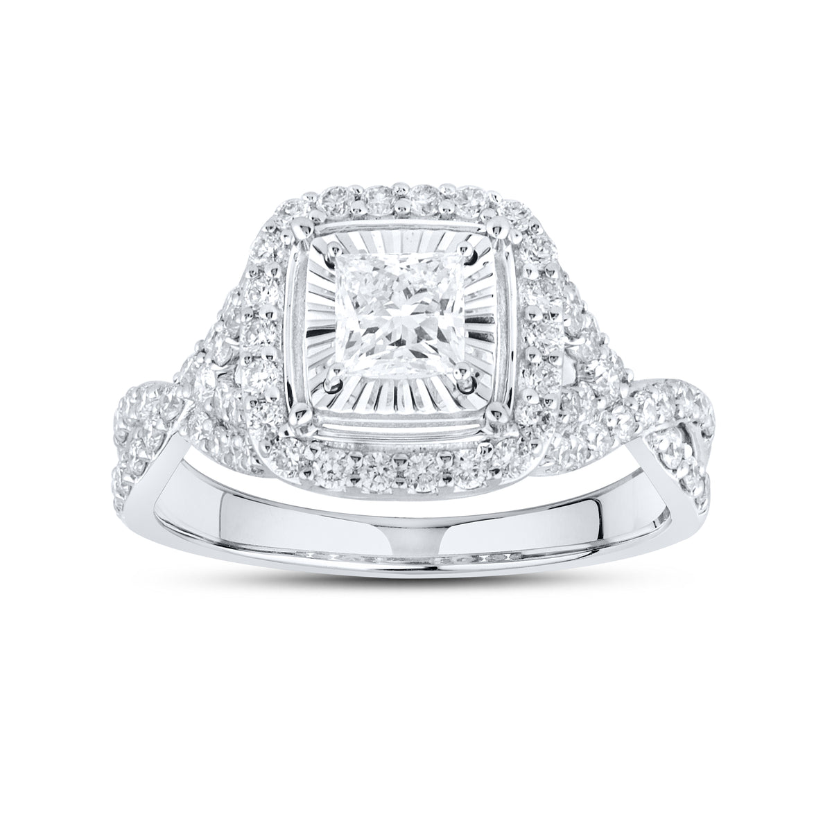 14KT WHITE GOLD 1.41 CTW LAB DIAMOND BRIDAL SET
