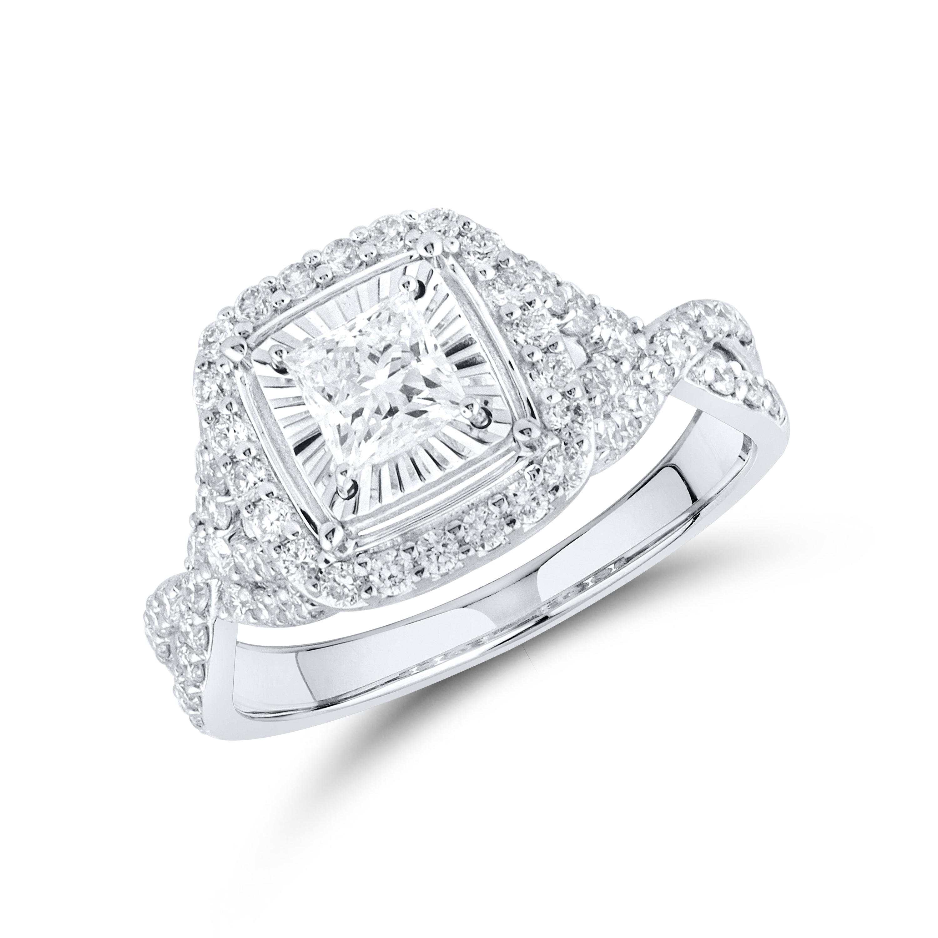 14KT WHITE GOLD 1.41 CTW LAB DIAMOND BRIDAL SET