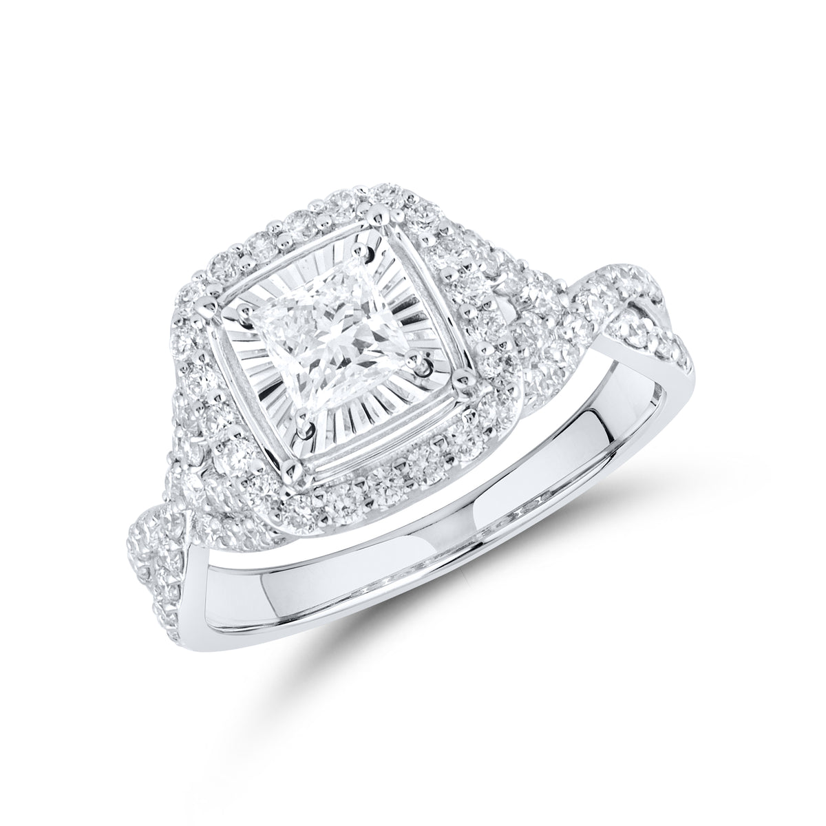14KT WHITE GOLD 1.41 CTW LAB DIAMOND BRIDAL SET