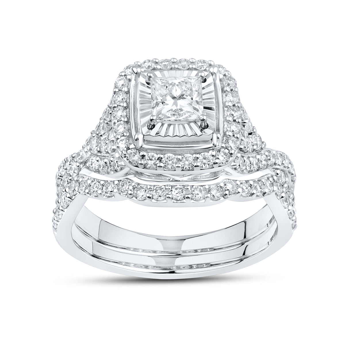14KT WHITE GOLD 1.41 CTW LAB DIAMOND BRIDAL SET