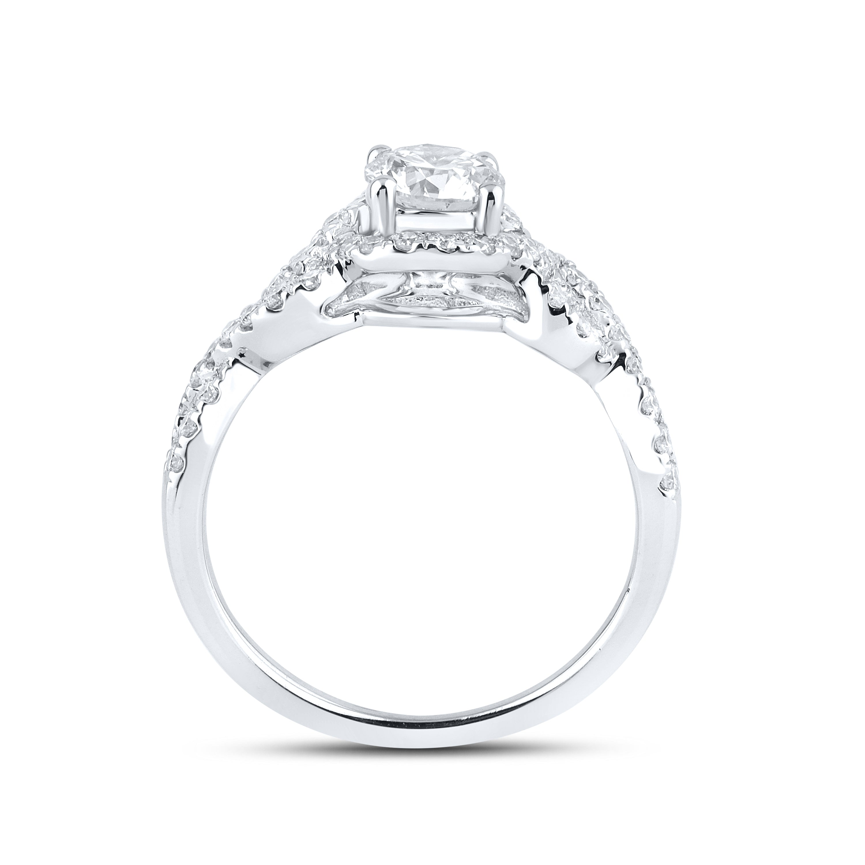 10KT WHITE GOLD 1.43 CTW LAB DIAMOND BRIDAL SET