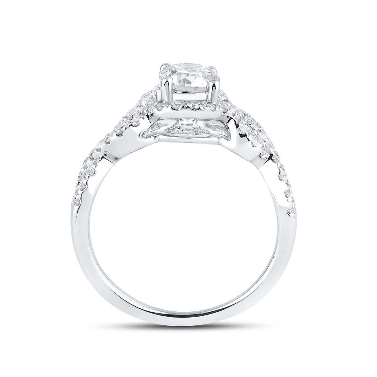 10KT WHITE GOLD 1.43 CTW LAB DIAMOND BRIDAL SET