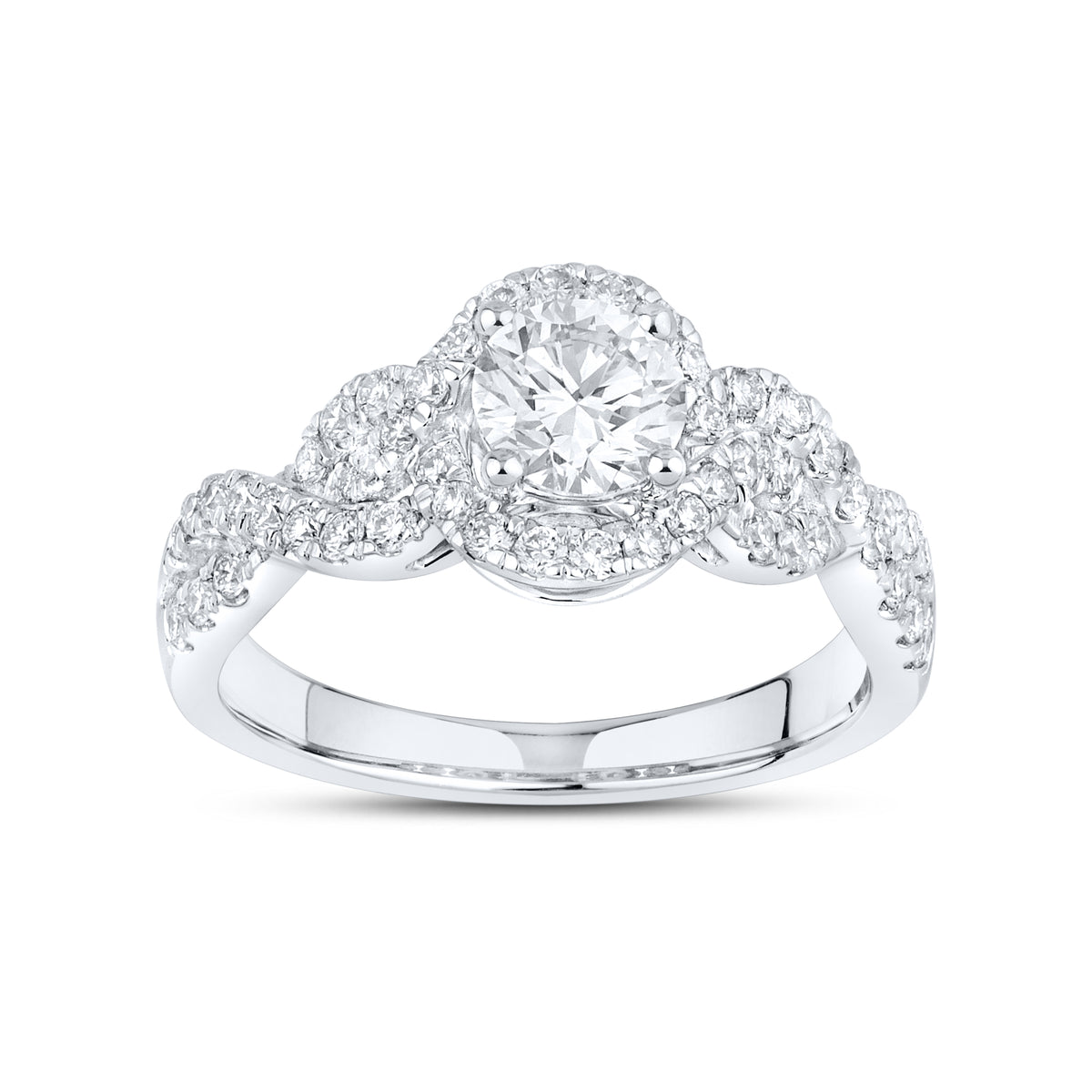 10KT WHITE GOLD 1.43 CTW LAB DIAMOND BRIDAL SET