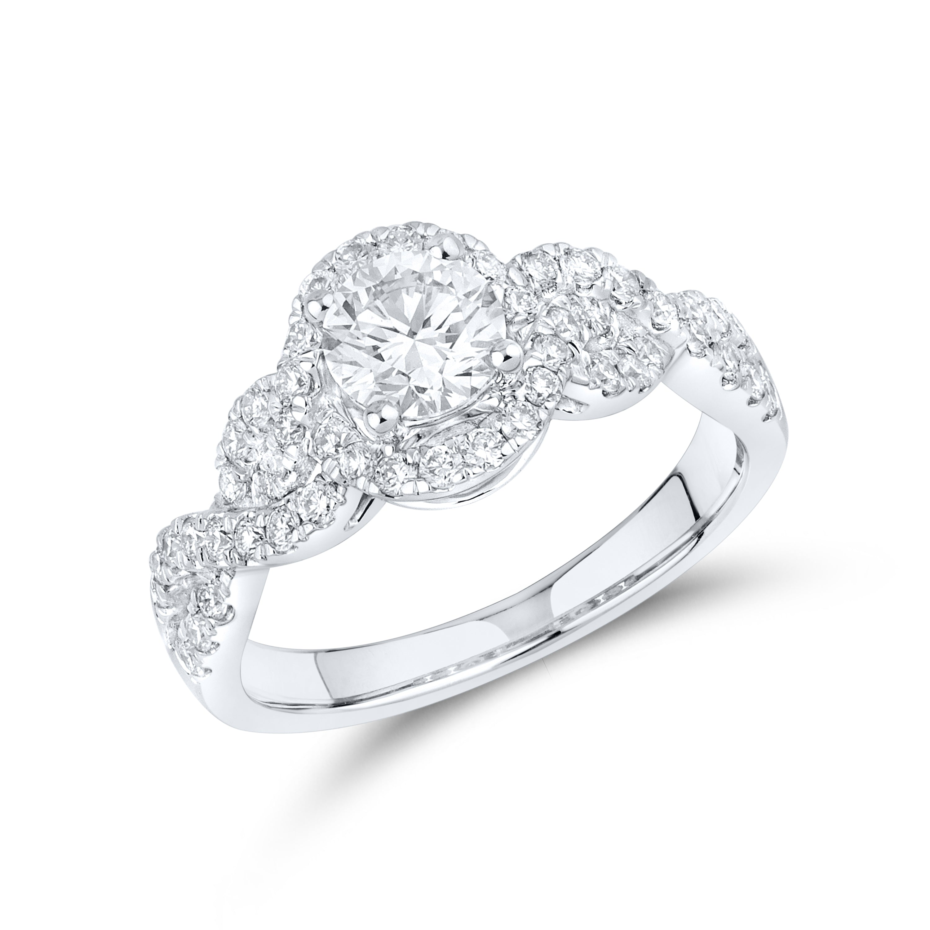 10KT WHITE GOLD 1.43 CTW LAB DIAMOND BRIDAL SET