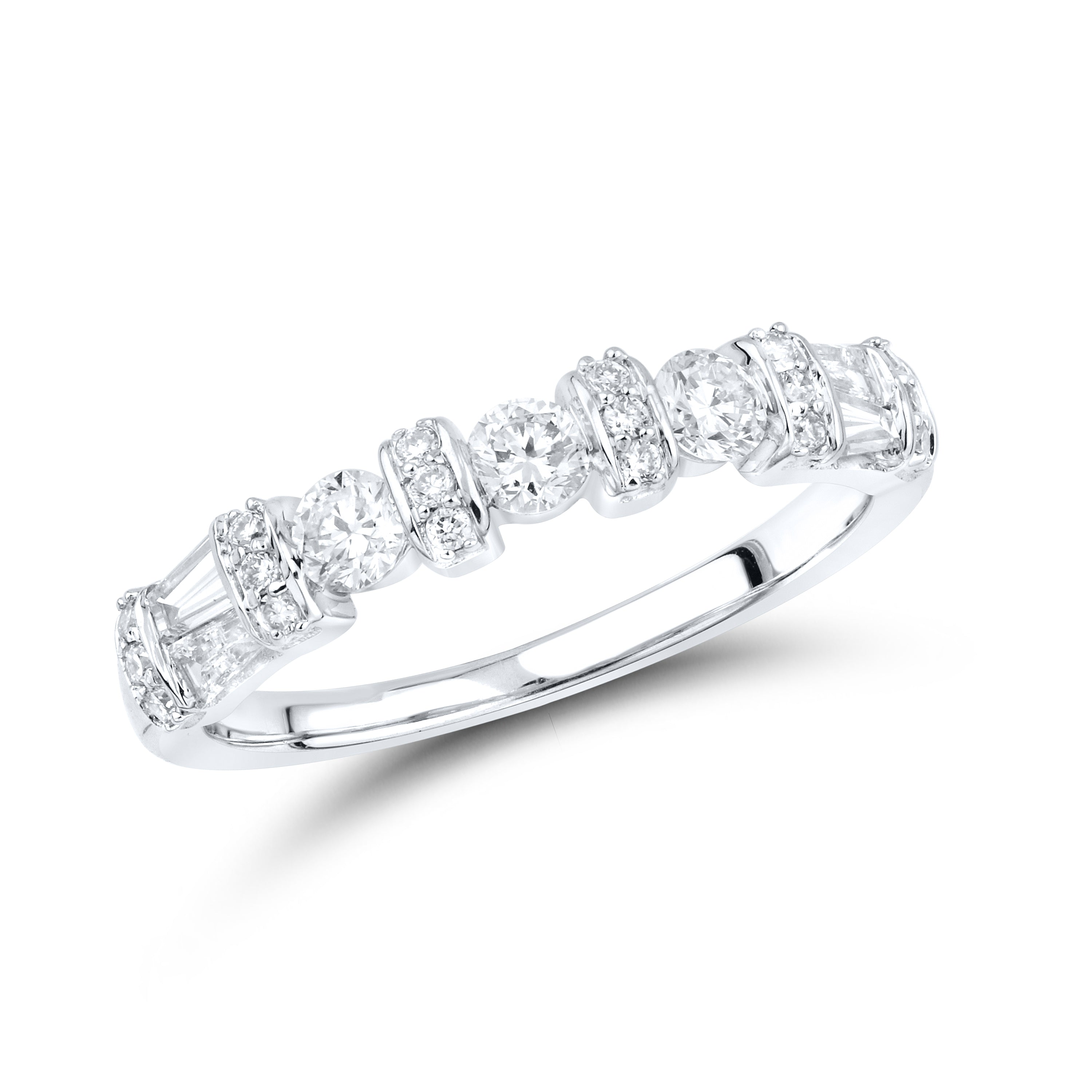 14KT WHITE GOLD 2.59 CTW LAB DIAMOND Emerald Shape BRIDAL SET