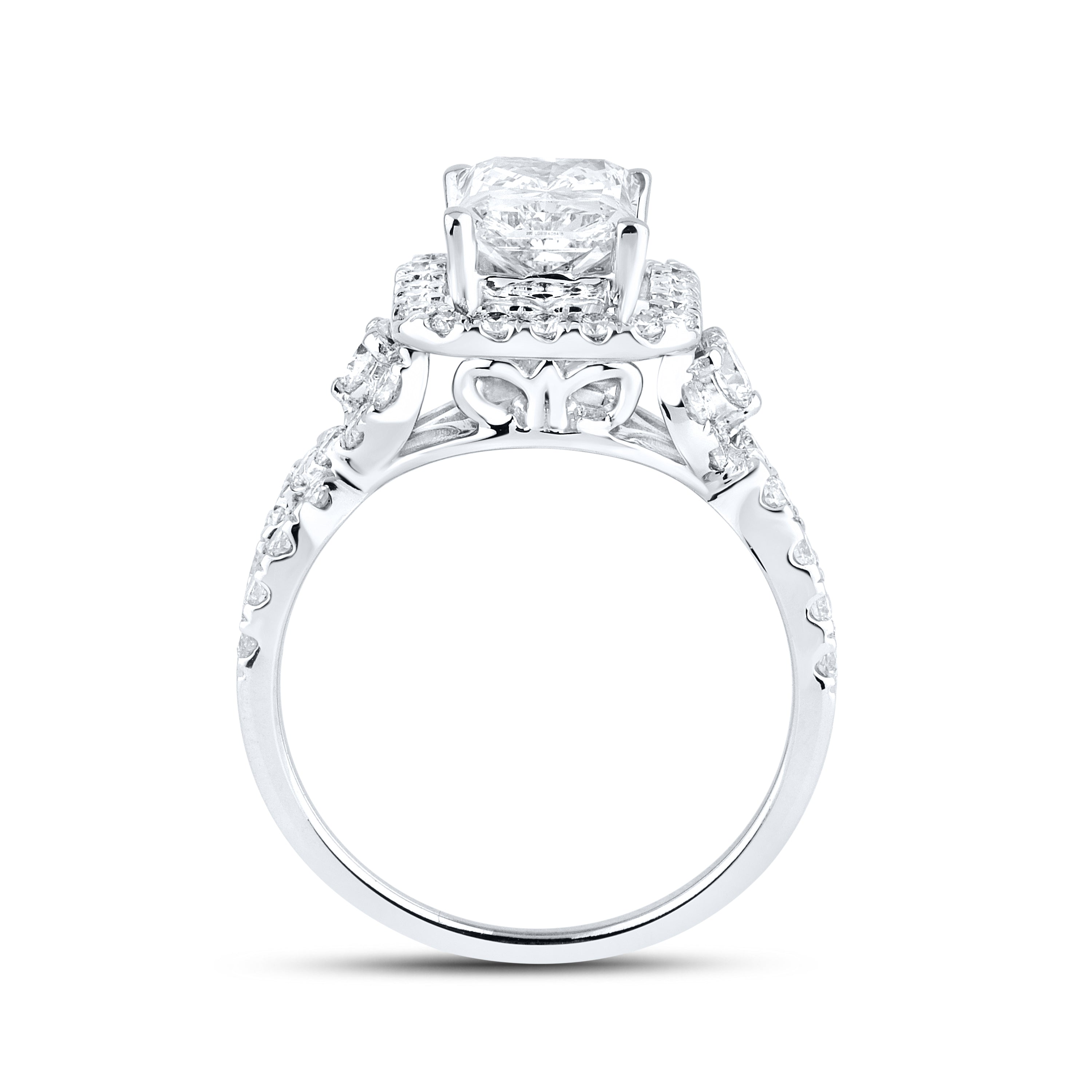 10K WHITE GOLD LAB BRIDAL RING SET 2.91 CTW