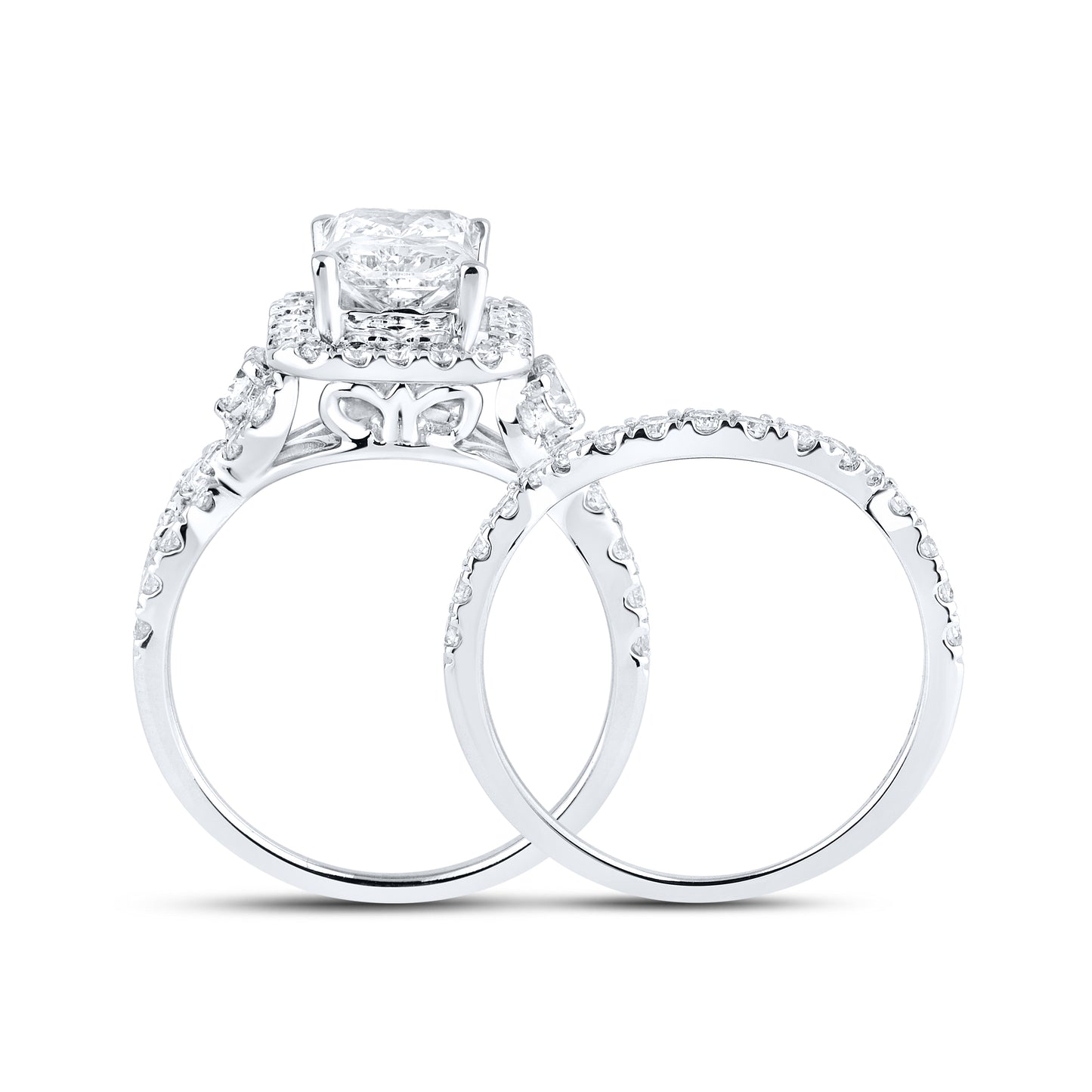 14kt White Gold 2.95 CTW Lab Diamond Engagement Ring Set