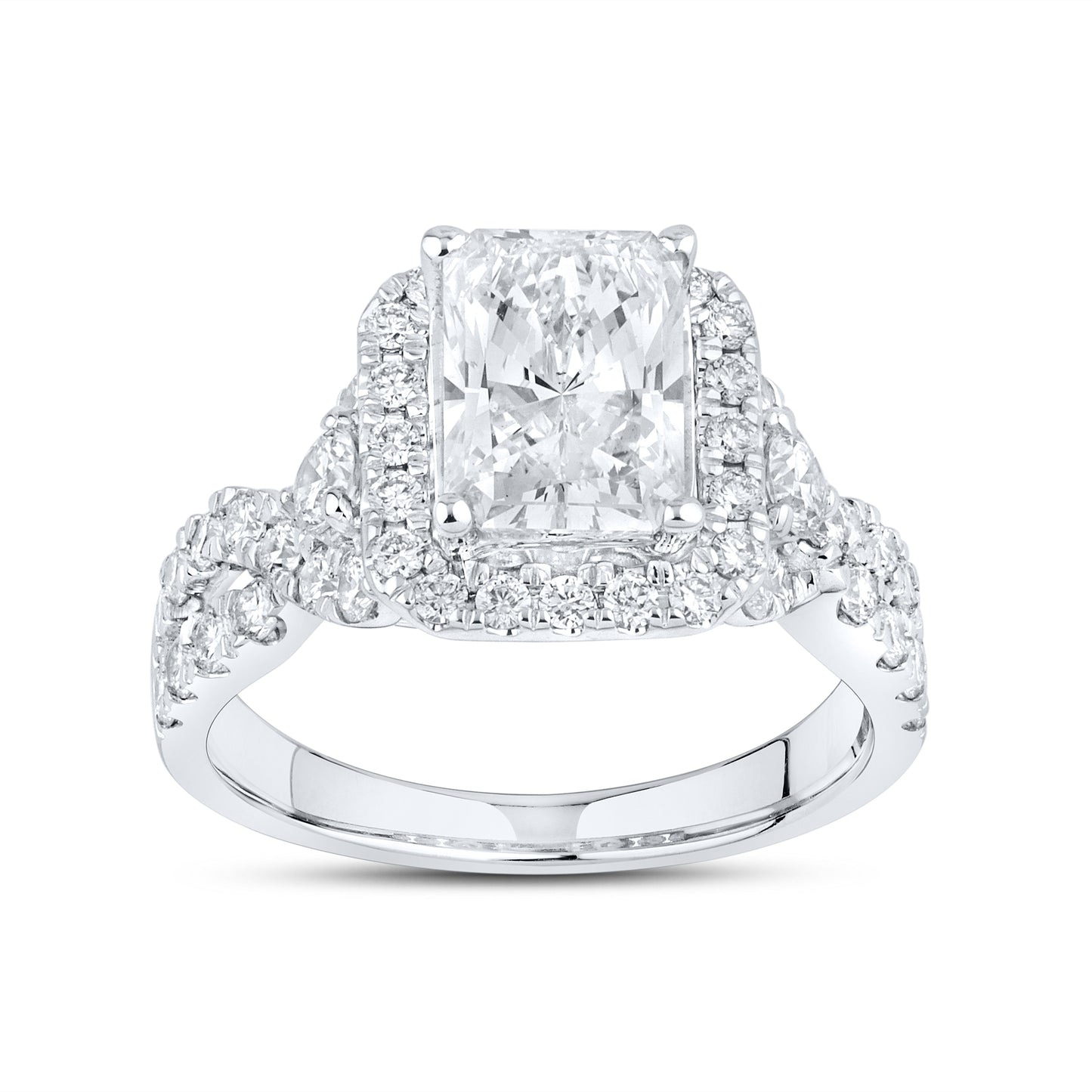 14kt White Gold 2.95 CTW Lab Diamond Engagement Ring Set