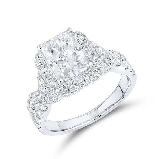 10K WHITE GOLD LAB BRIDAL RING SET 2.91 CTW