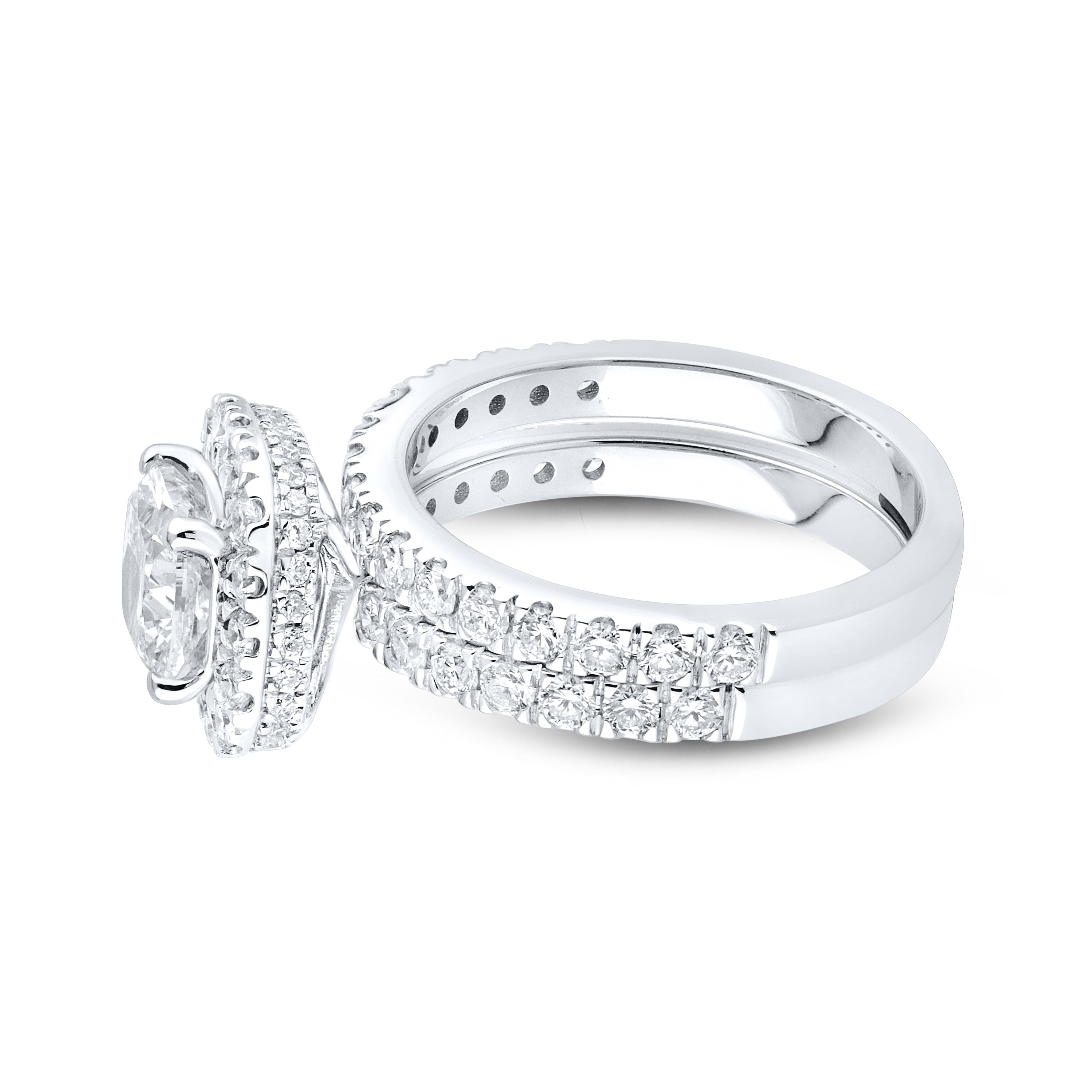 10kt white gold 2.90 CTW Lab Diamond Bridal ring set