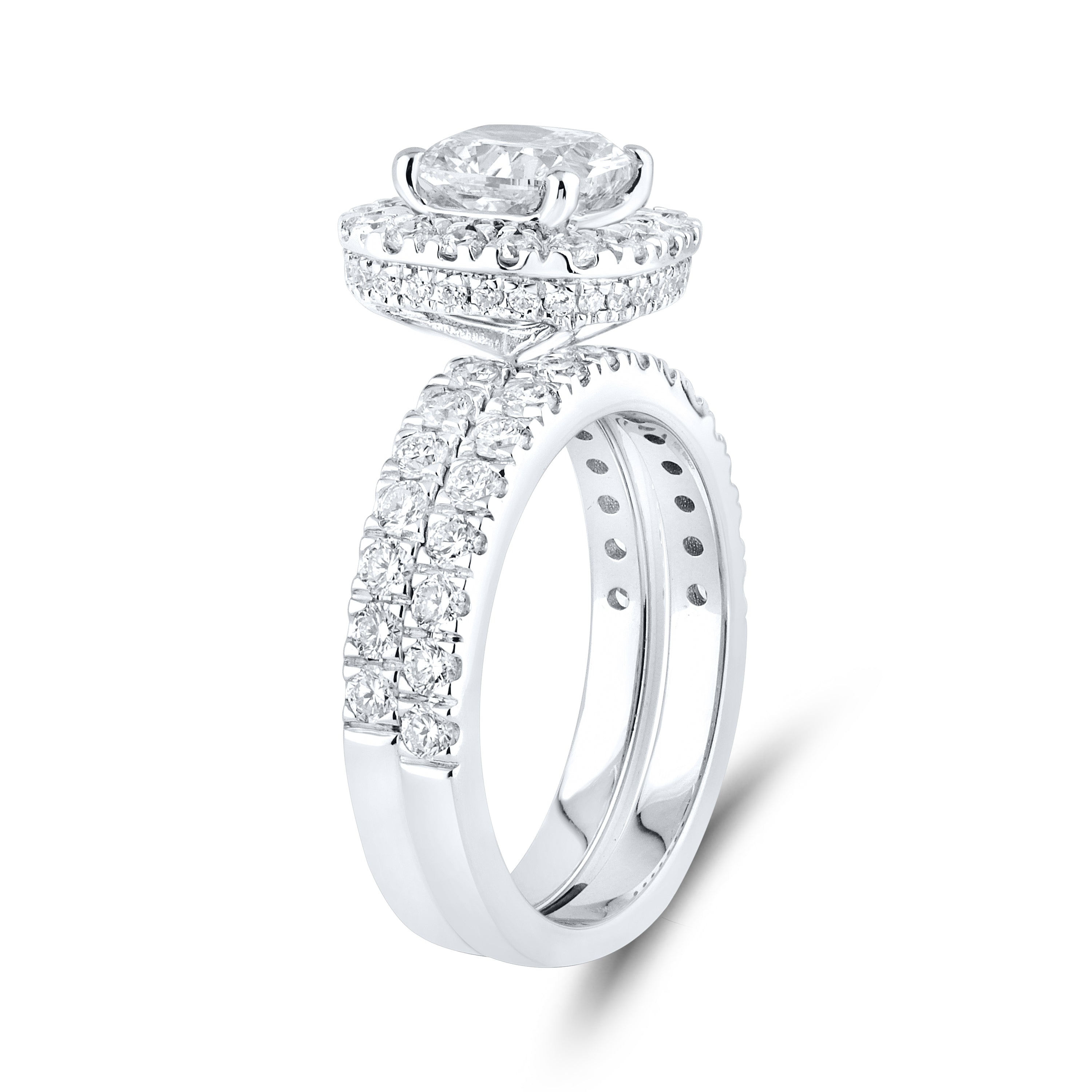 10kt white gold 2.90 CTW Lab Diamond Bridal ring set