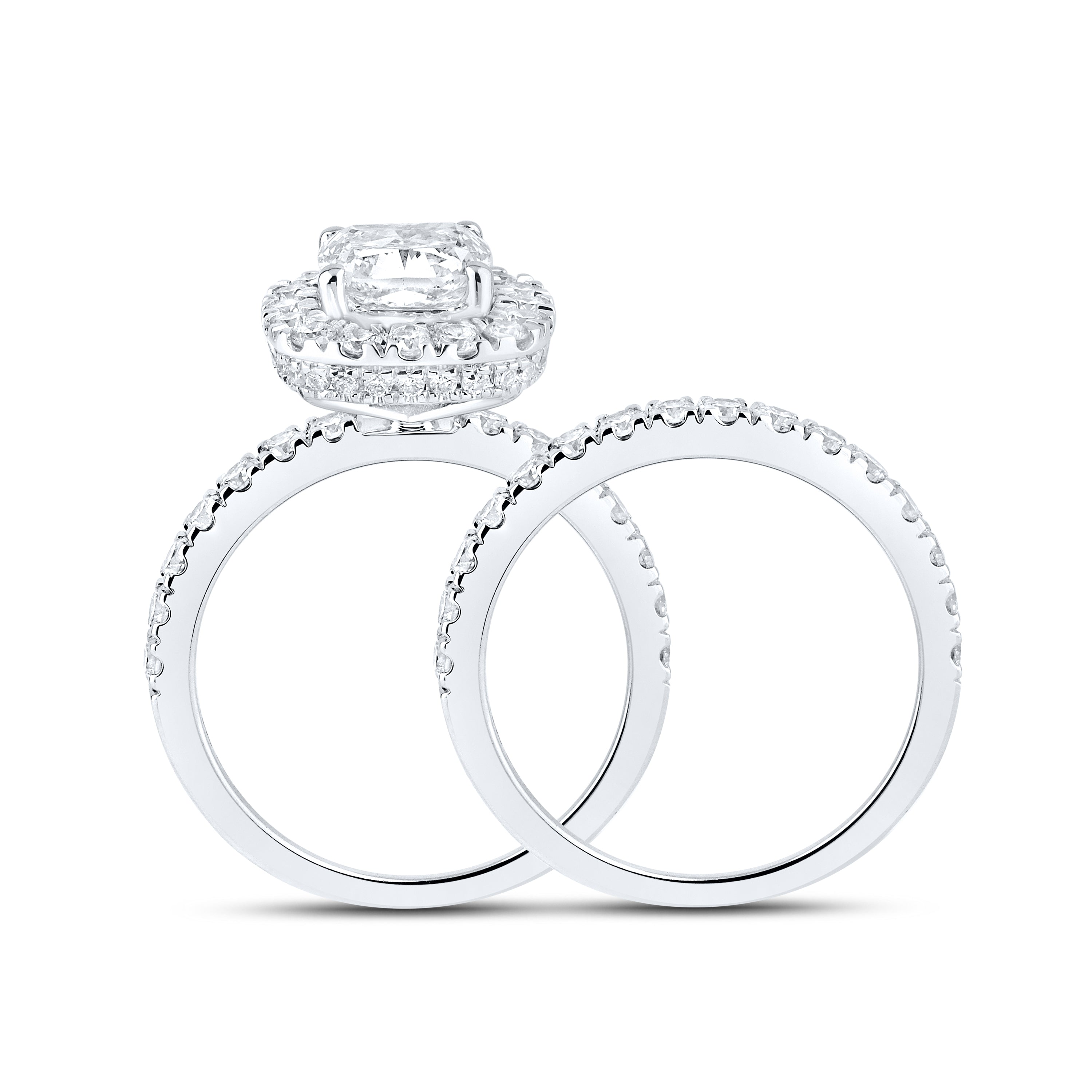 10kt white gold 2.90 CTW Lab Diamond Bridal ring set