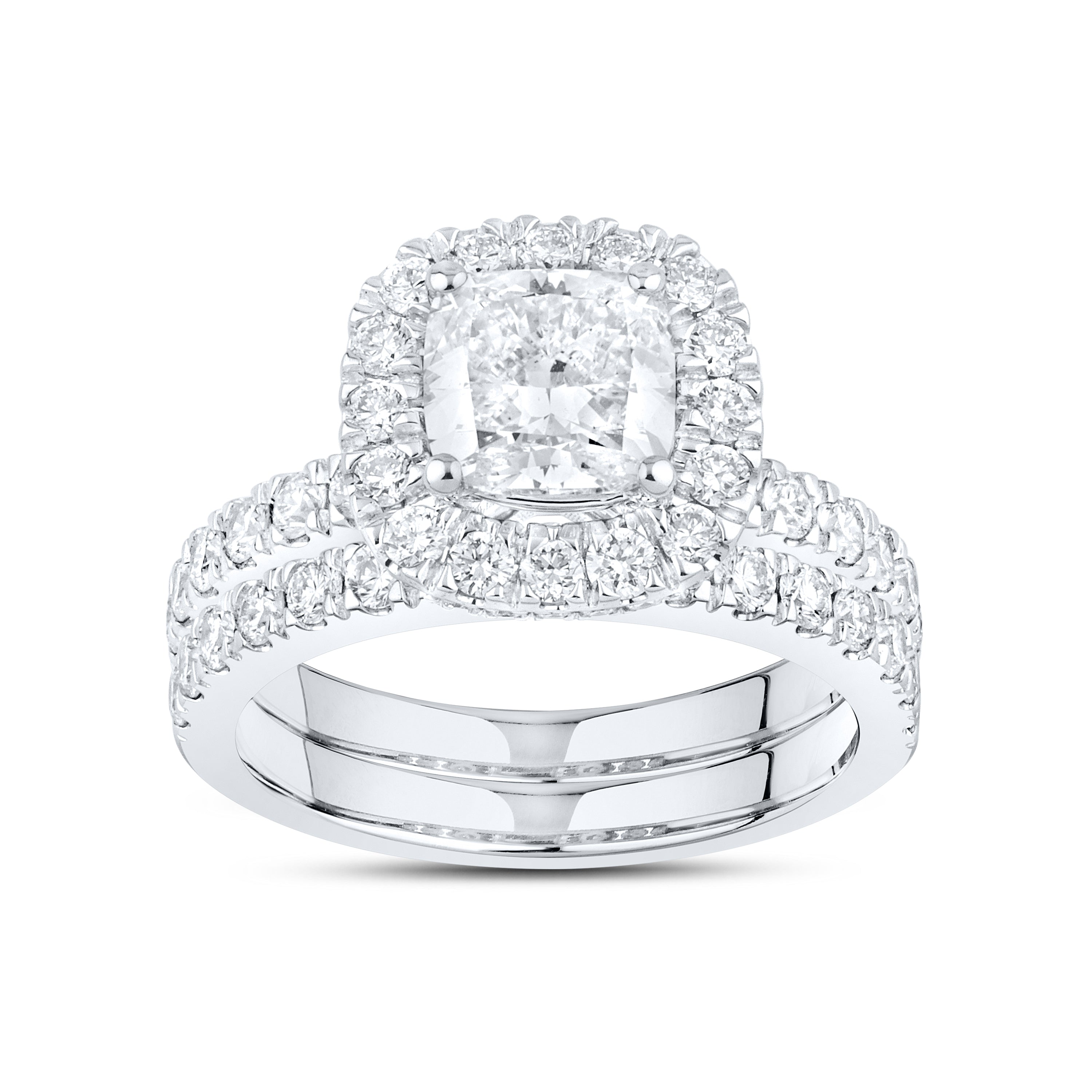 10kt white gold 2.90 CTW Lab Diamond Bridal ring set