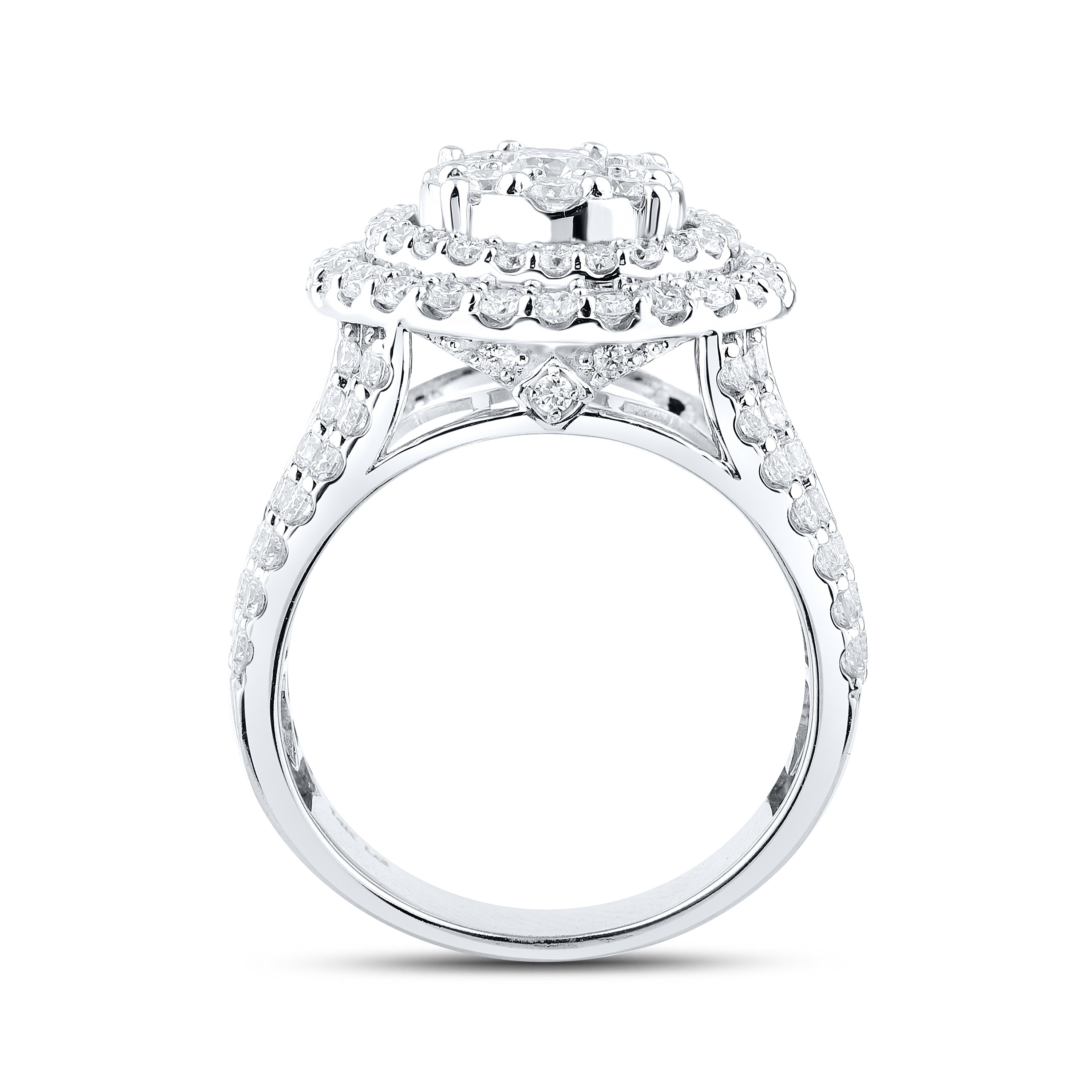 14KT WHITE GOLD 2.87 CTW LAB DIAMOND BRIDAL SET