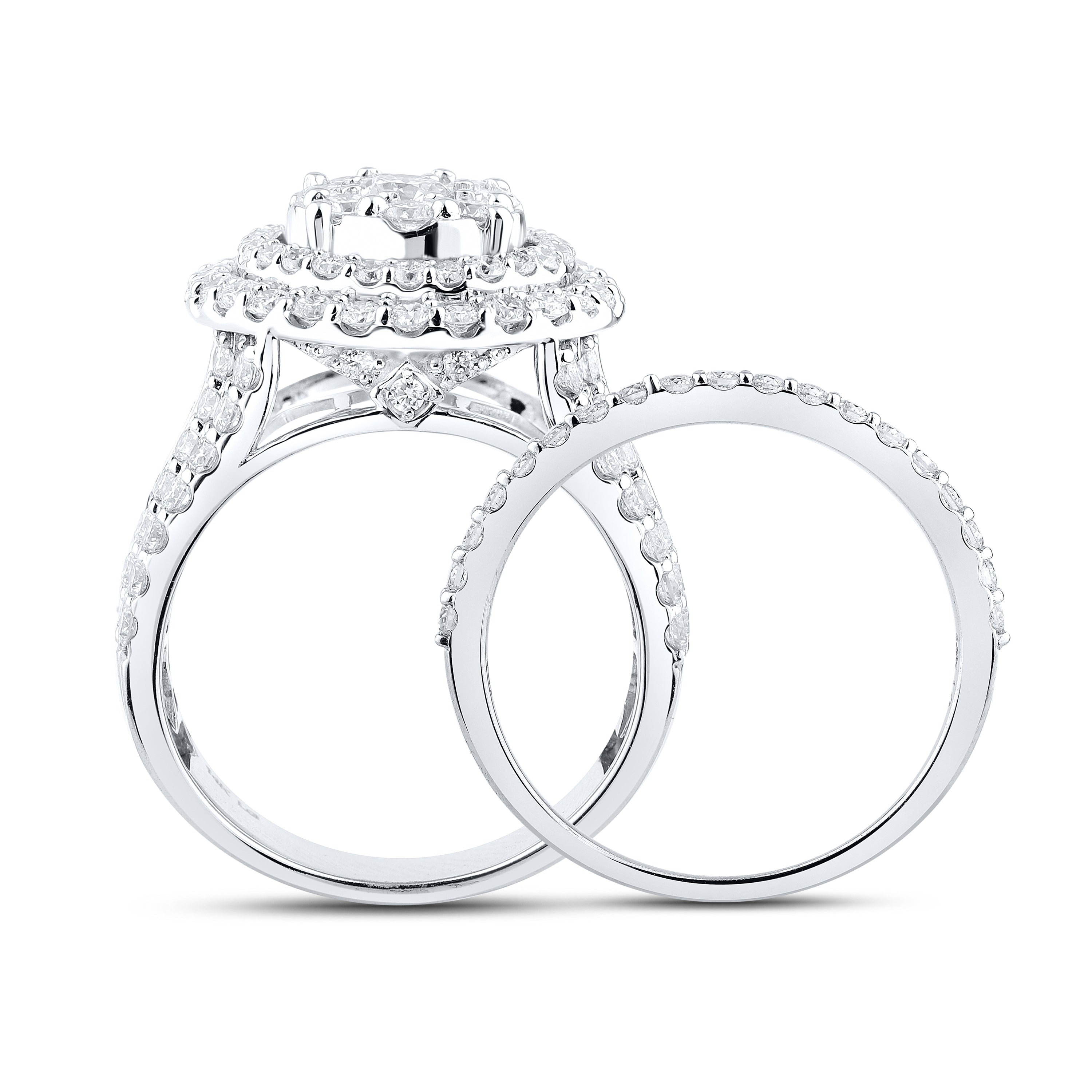 14KT WHITE GOLD 2.87 CTW LAB DIAMOND BRIDAL SET