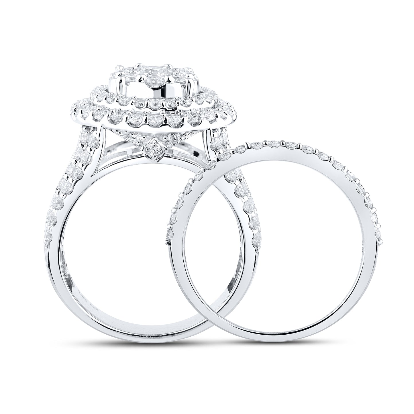 14KT WHITE GOLD 2.87 CTW LAB DIAMOND BRIDAL SET
